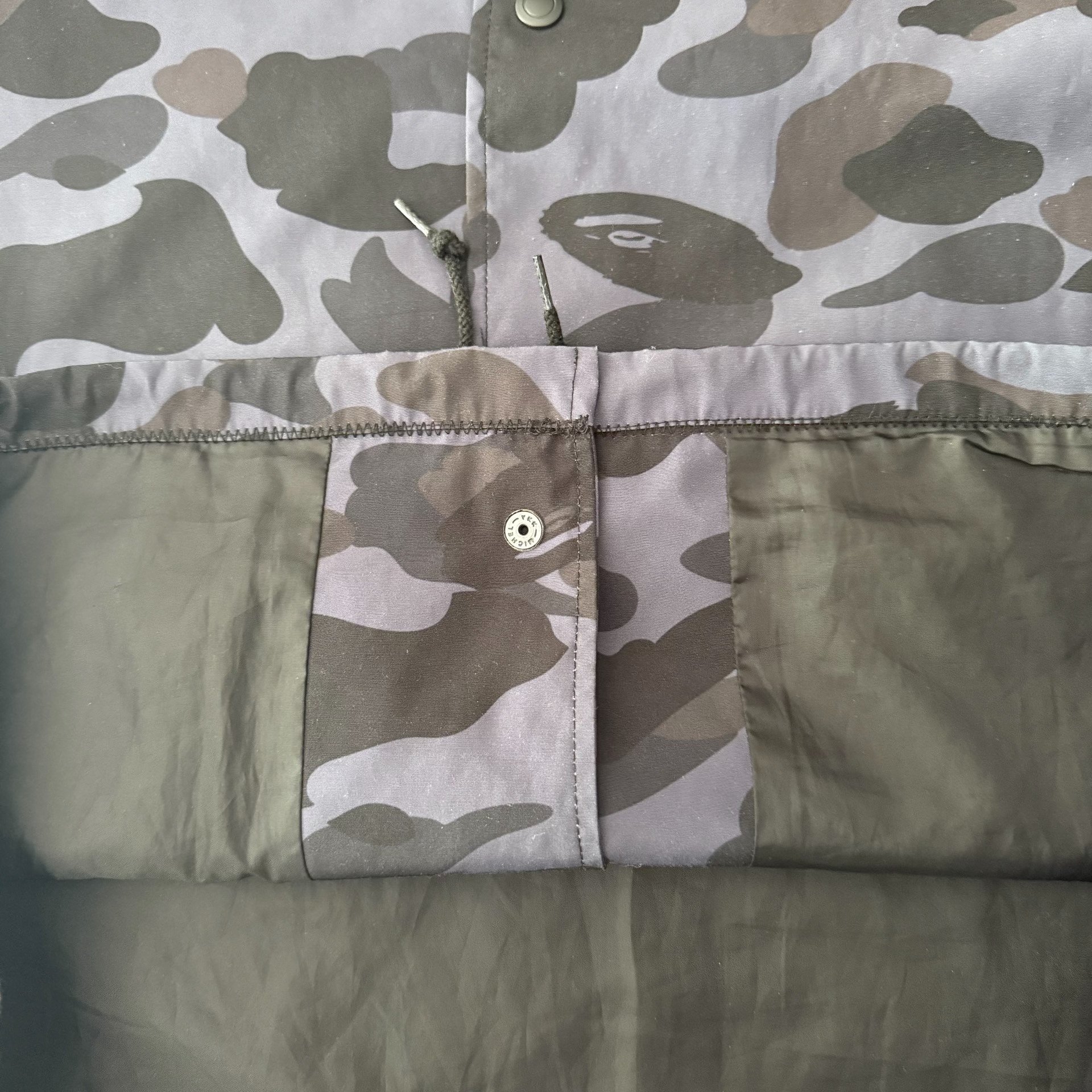 Bape Purple Camouflage Coach Jacket — label