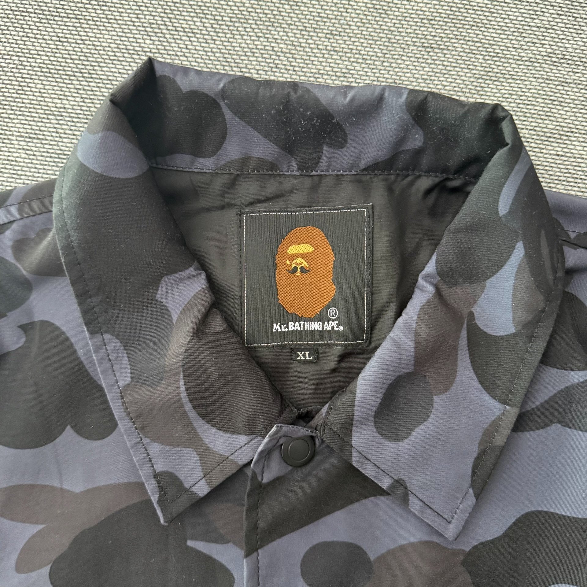 Bape Purple Camouflage Coach Jacket — detail