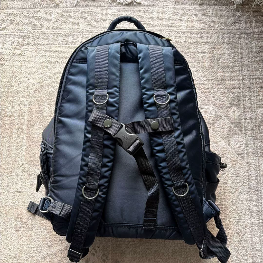 PORTER TANKER Navy Backpack — label