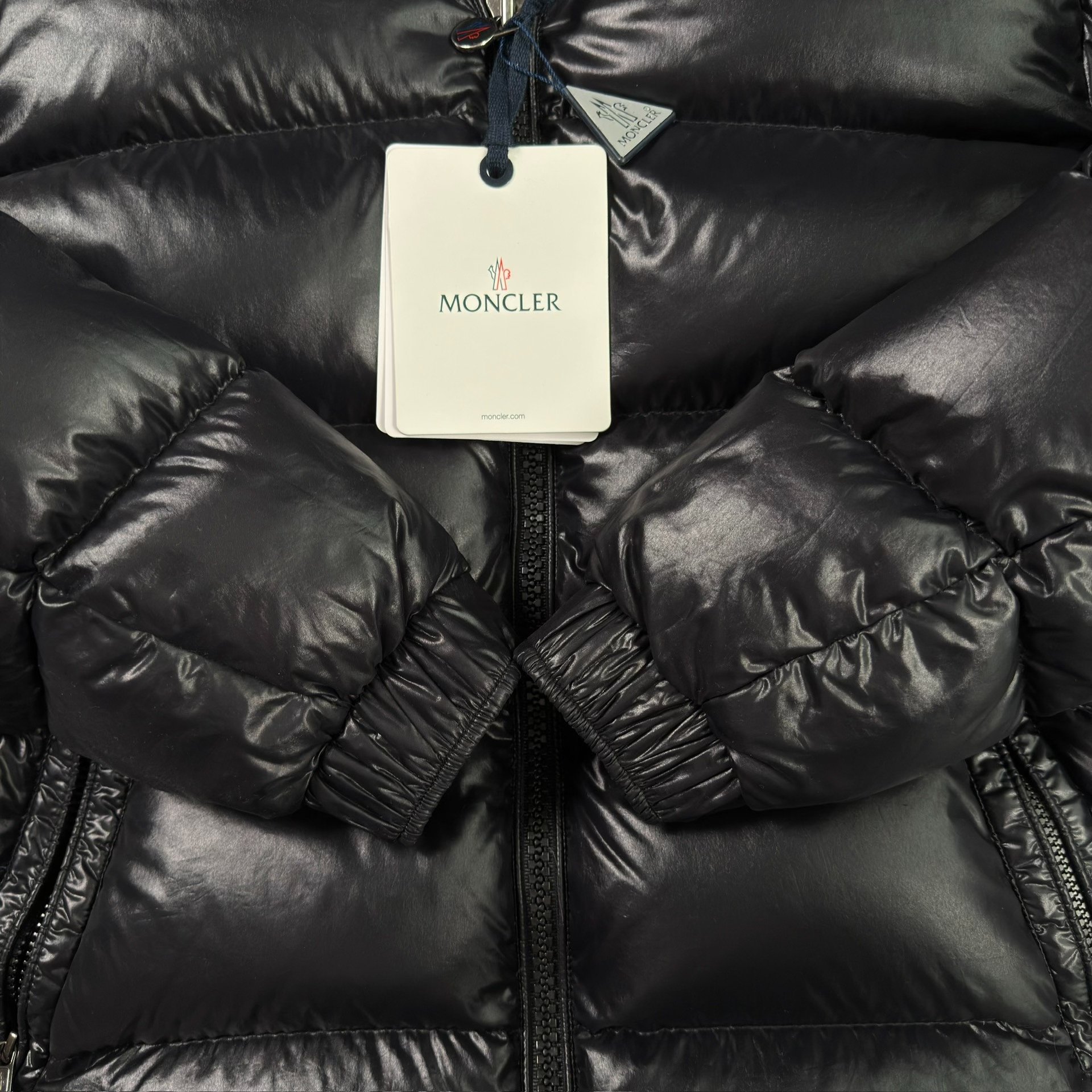 Moncler Maya Black Shiny Puffer Jacket — back