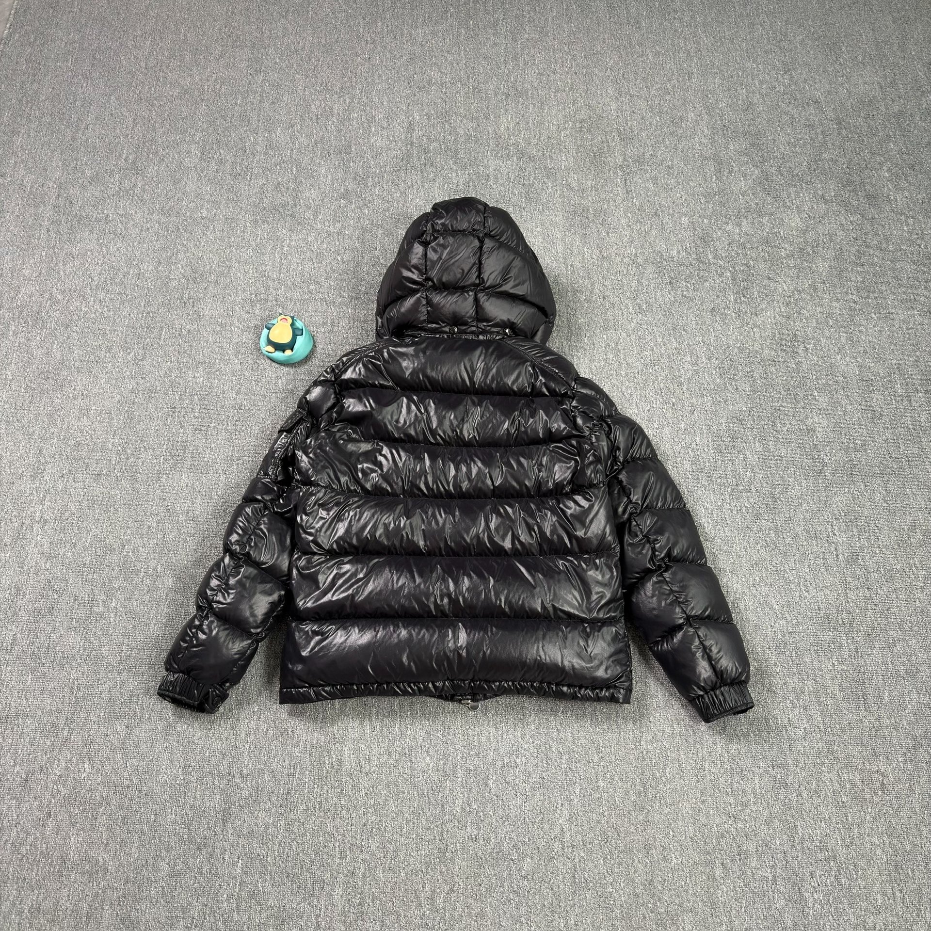 Moncler Maya Black Shiny Puffer Jacket — front