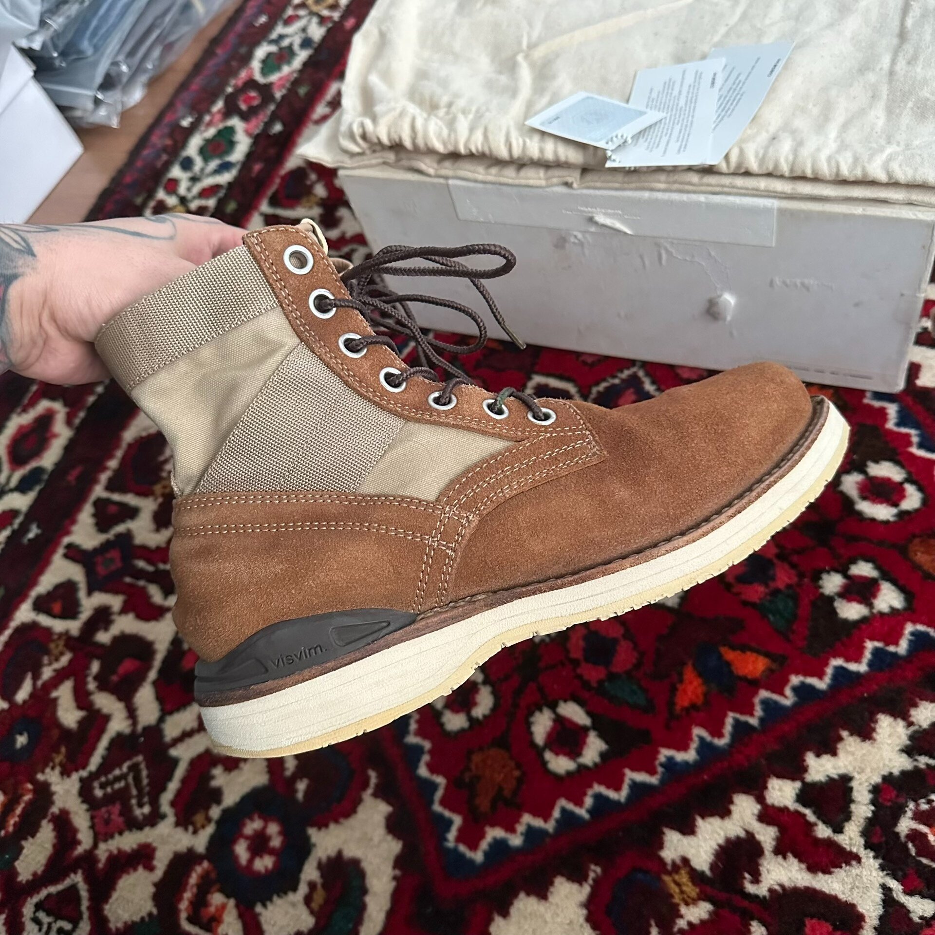 visvim 18AW 7hole Folk Camel — detail