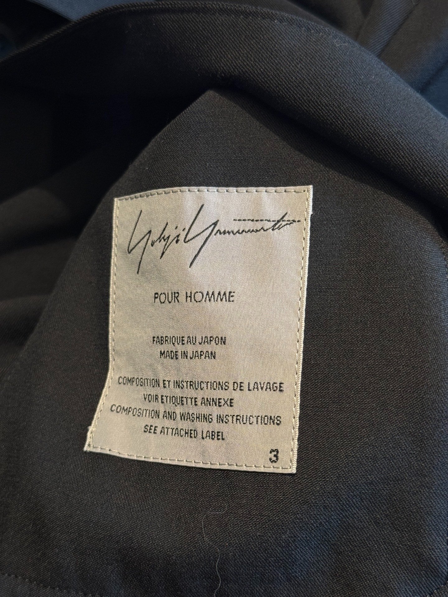Yohji Yamamoto 16SS Trench Coat — label