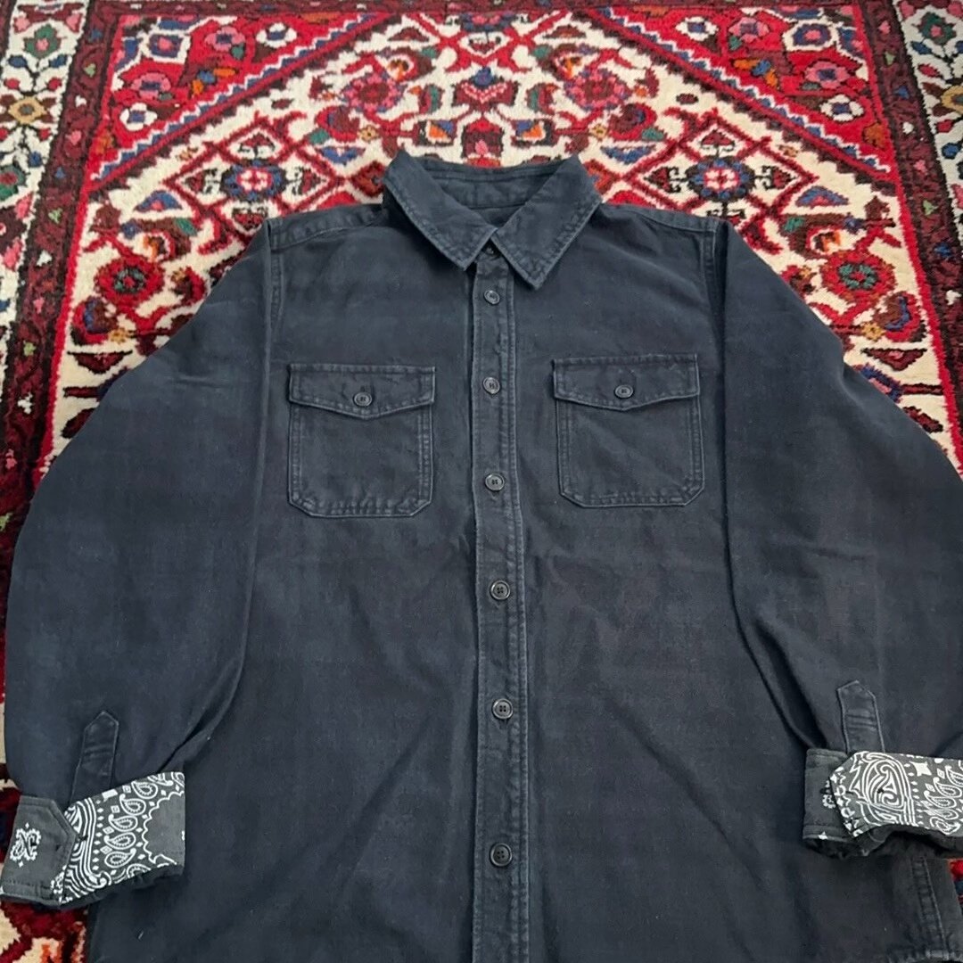 Visvim 18AW Black ELK Flannel Shirt — detail