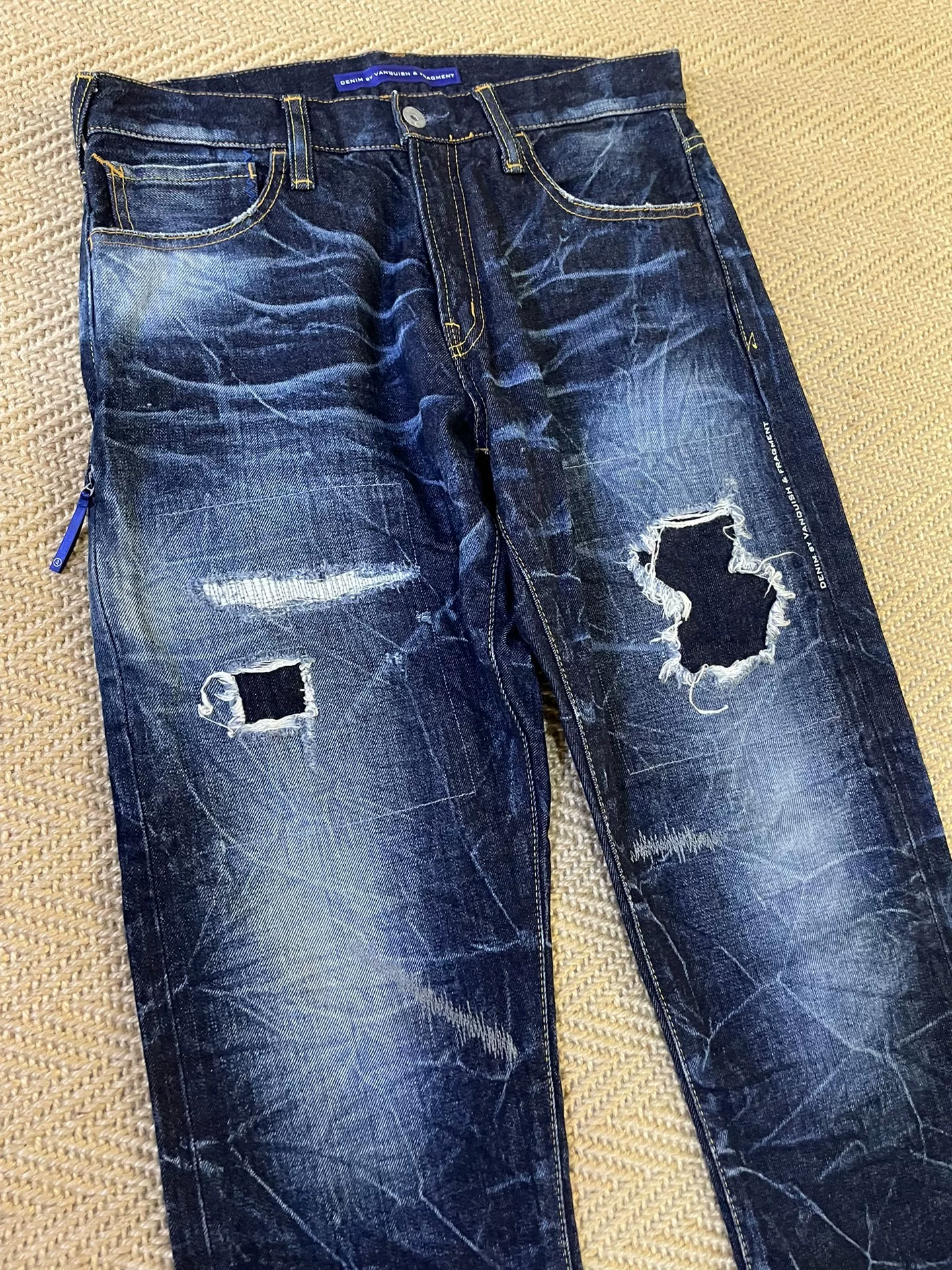 Vanquish Fragment Distressed Denim Jeans — detail