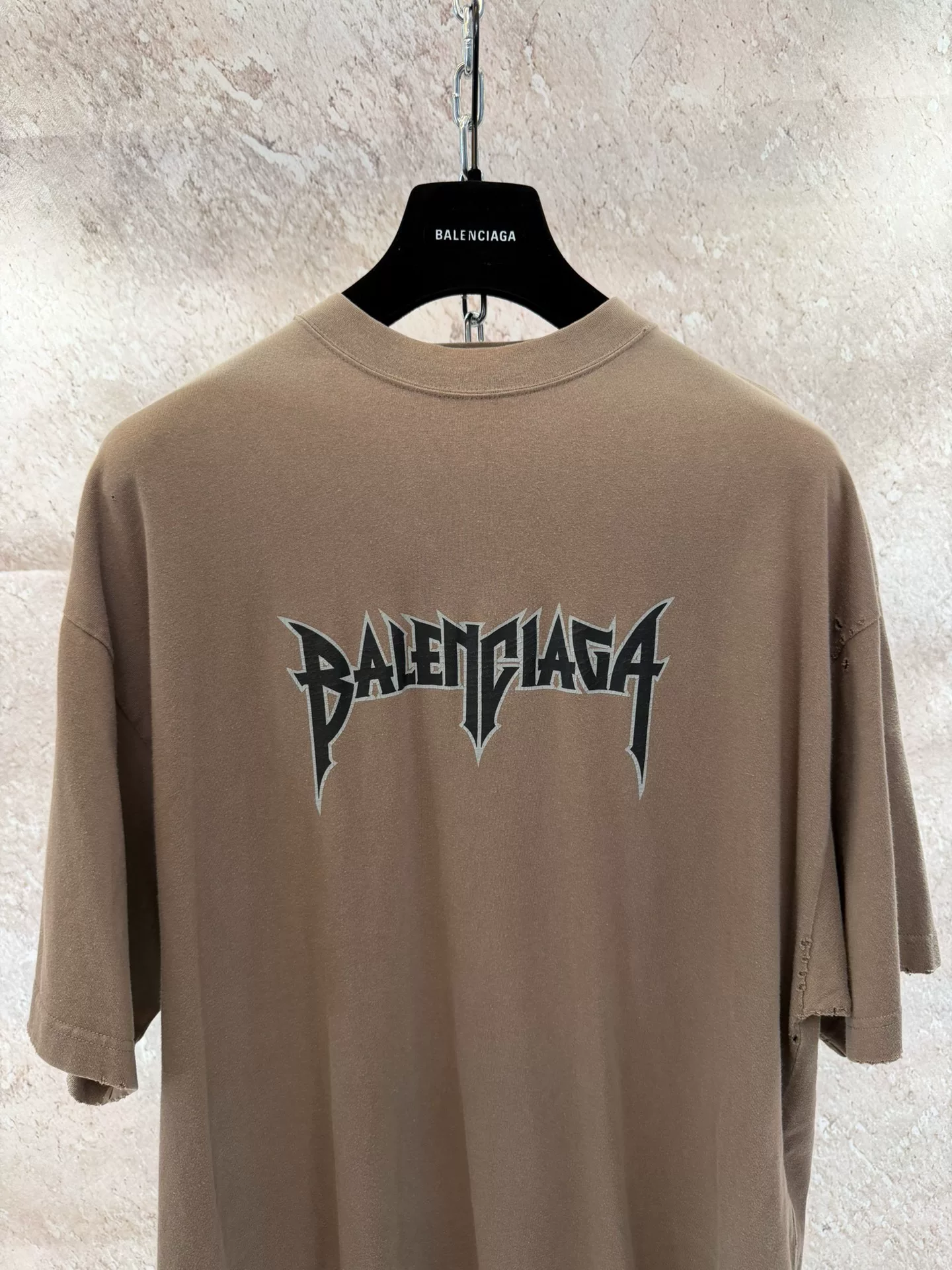 Balenciaga Flame Crack Logo Short-Sleeve T-Shirt — front