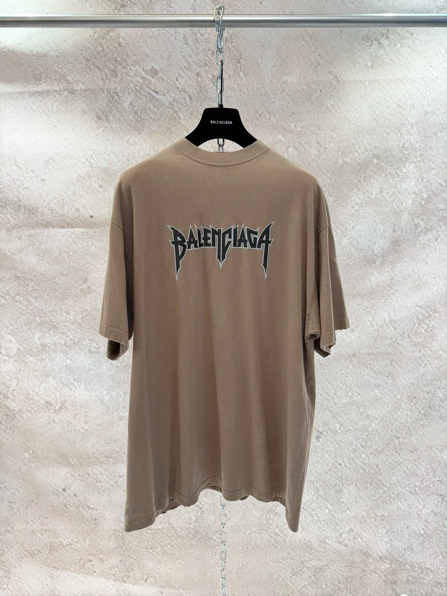 Balenciaga Flame Crack Logo Short-Sleeve T-Shirt