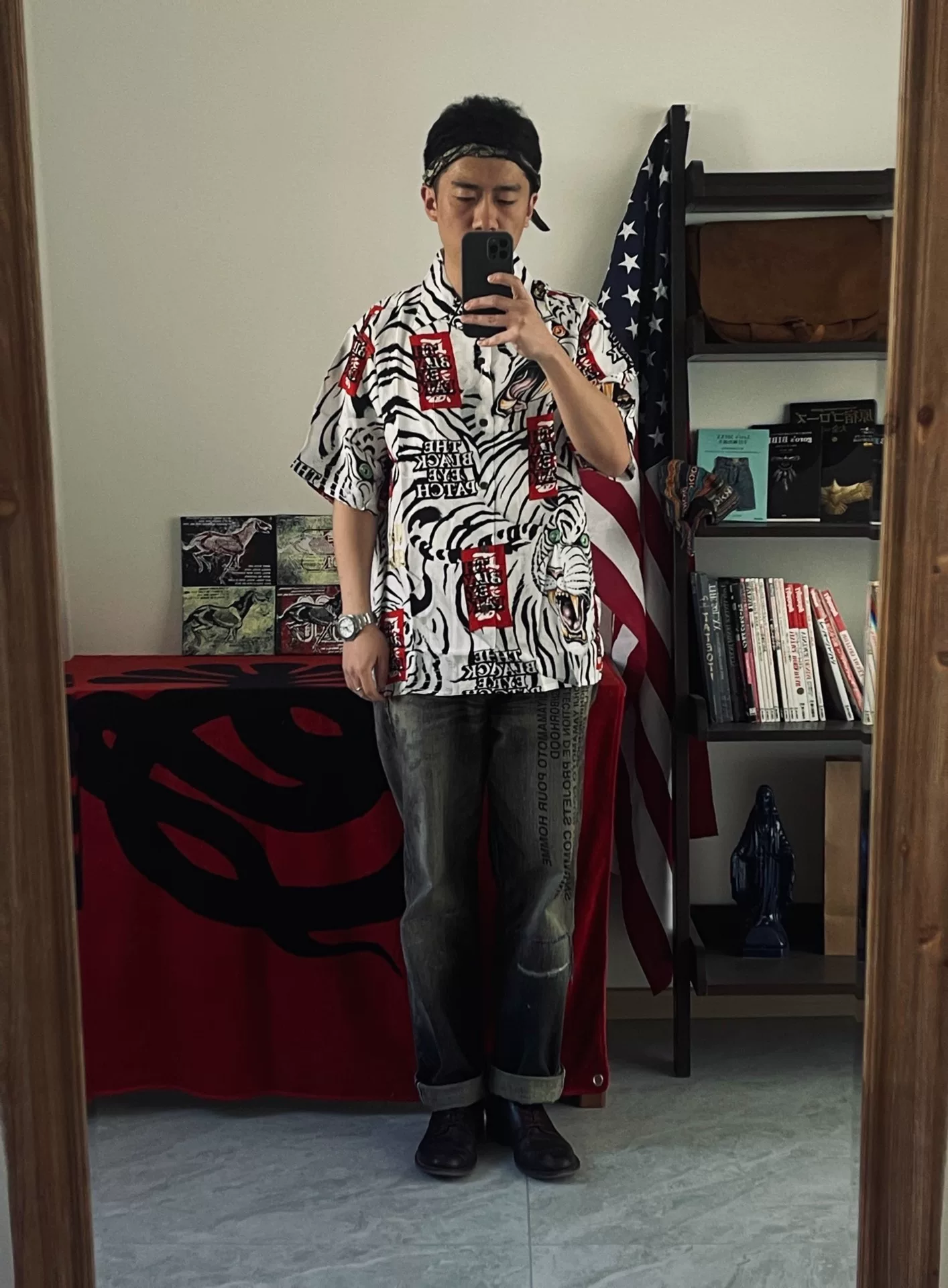 Wacko Maria x Tim Lehi Tiger Hawaiian Shirt — detail