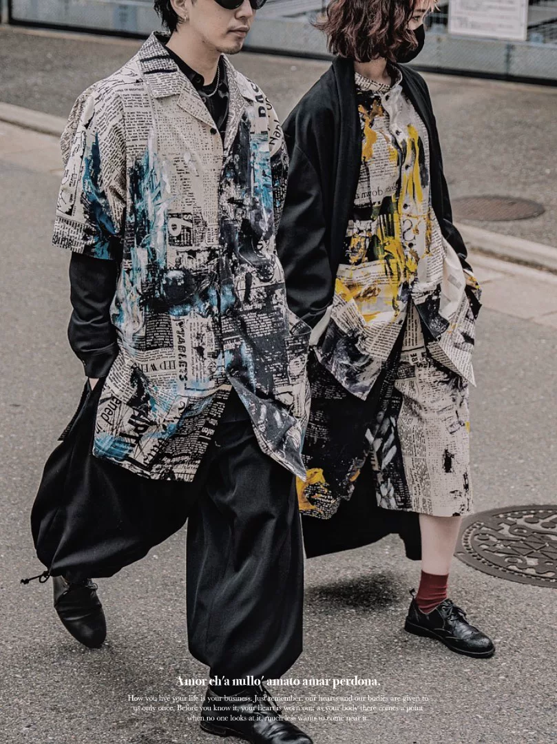 Yohji Yamamoto 22SS Newspaper Shirt — back