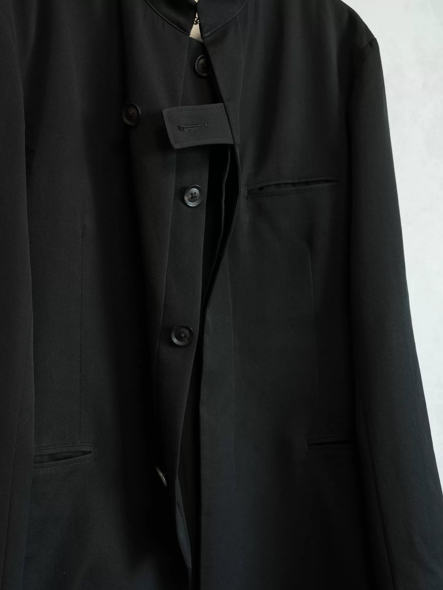 Yohji Yamamoto 18AW Hidden Button Wool Jacket — label