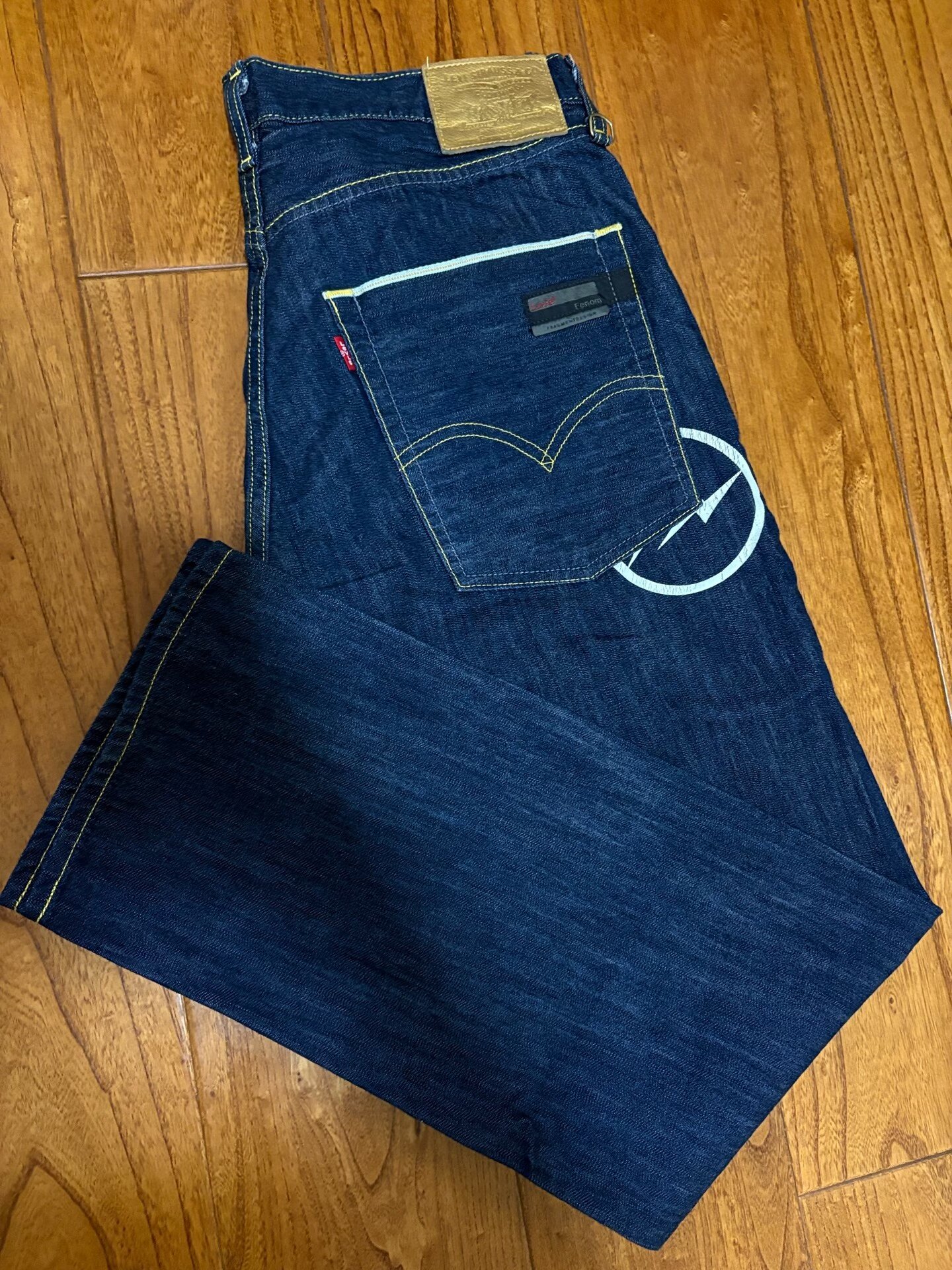 Levi's Fenom Unwashed Raw Denim Jeans — detail