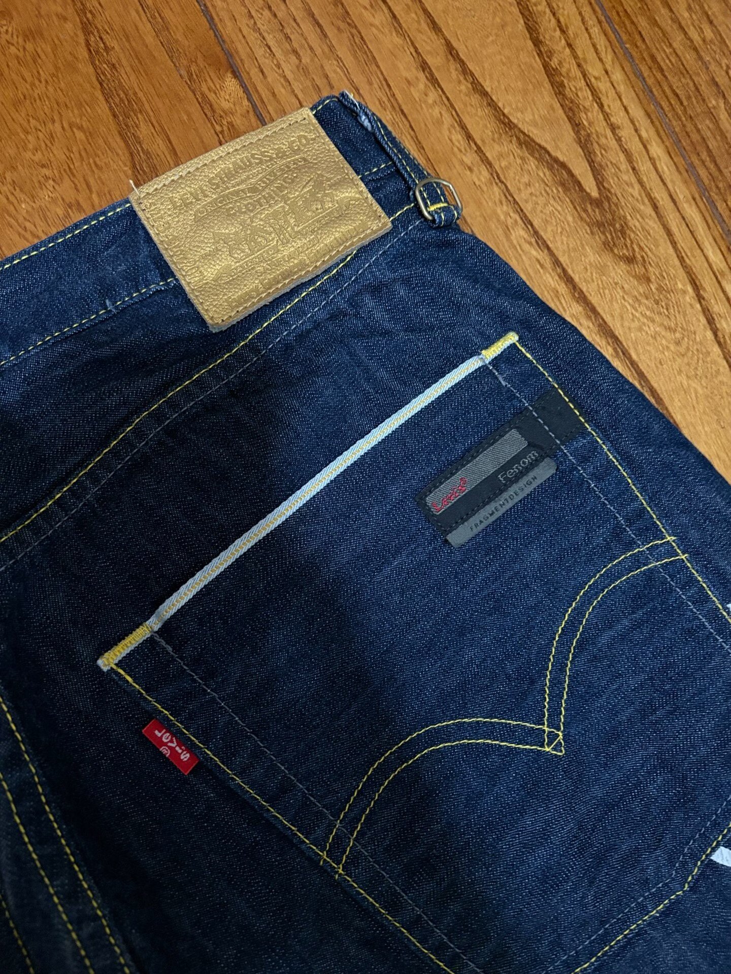 Levi's Fenom Unwashed Raw Denim Jeans — back