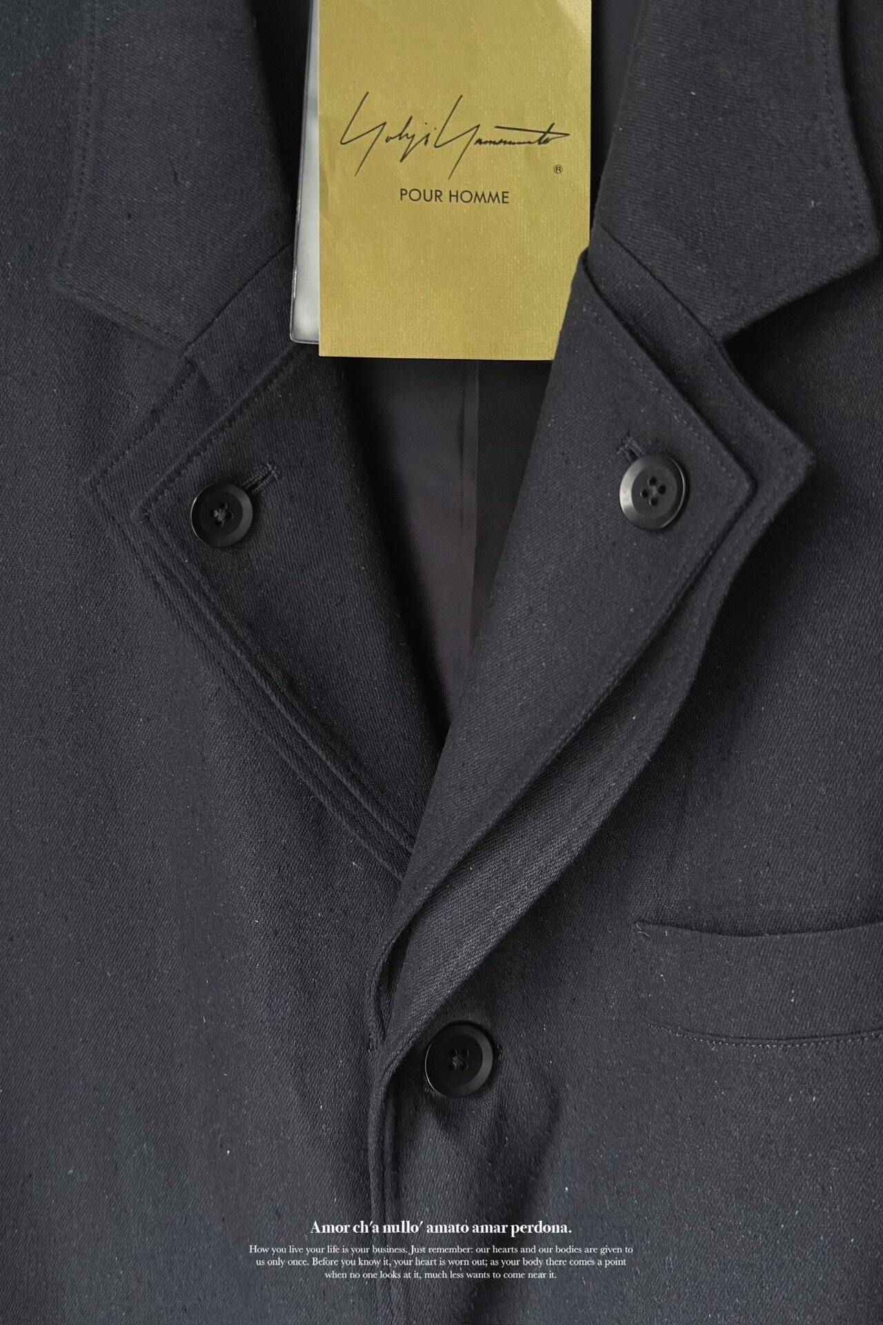 Yohji Yamamoto 23SS Silk Double Collar Overcoat — back