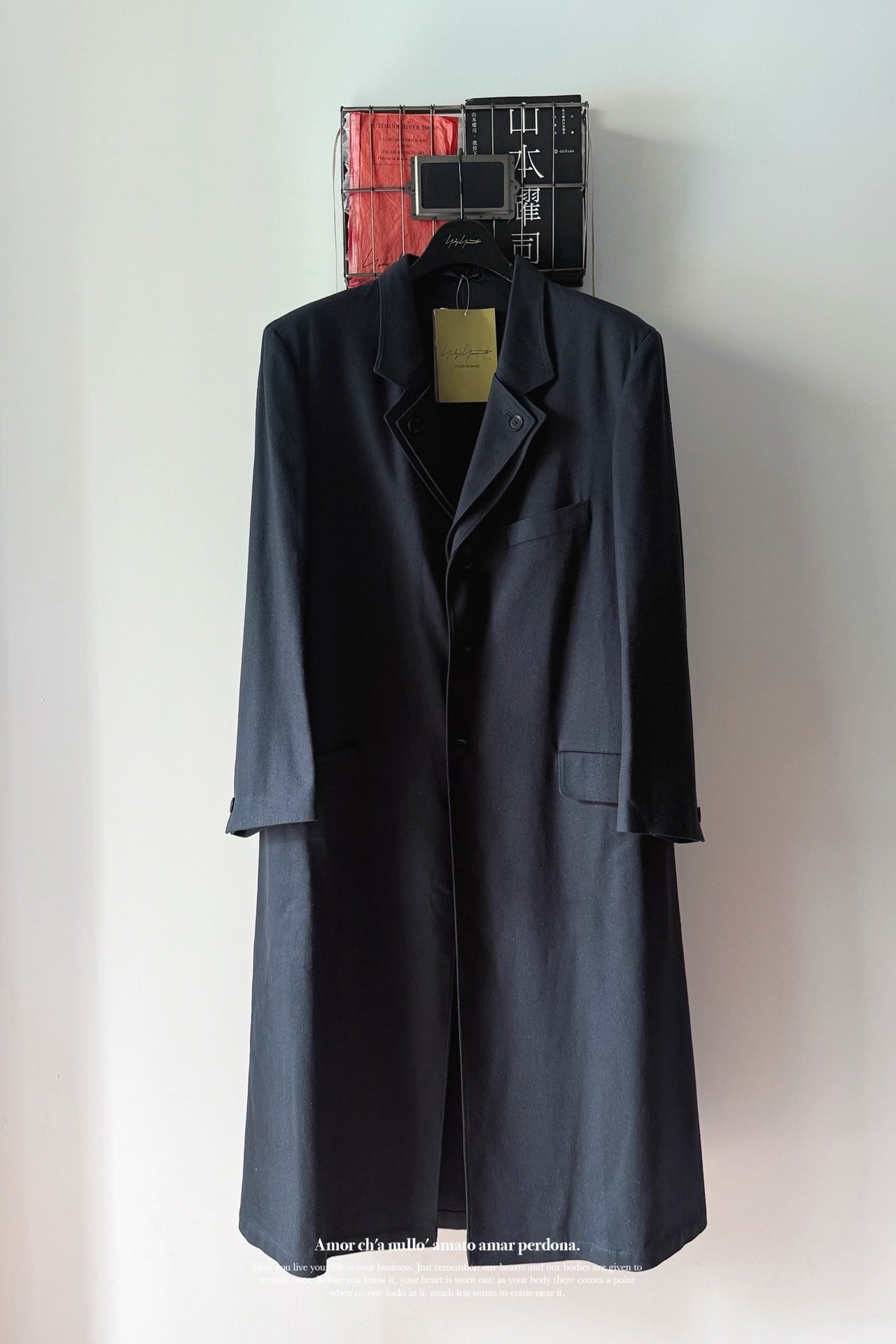 Yohji Yamamoto 23SS Silk Double Collar Overcoat — detail