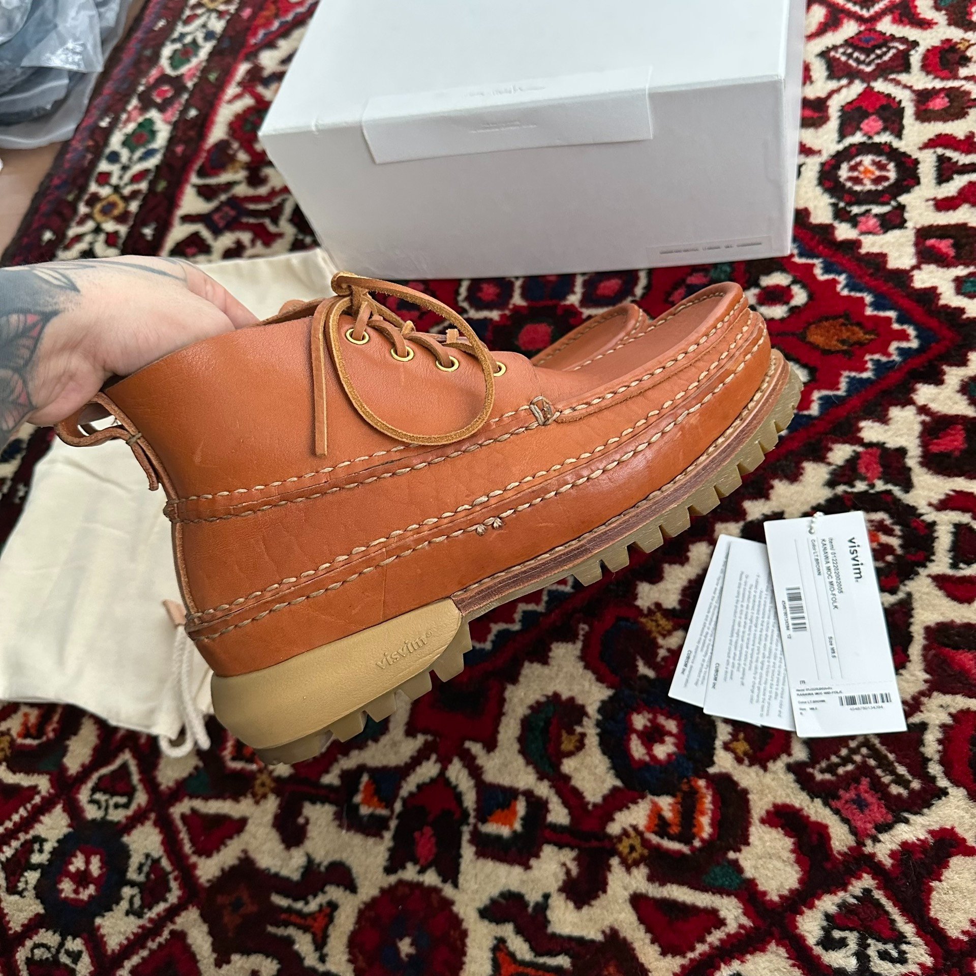 visvim Kanawa Moc Mid-Folk Grizzly Boots — back