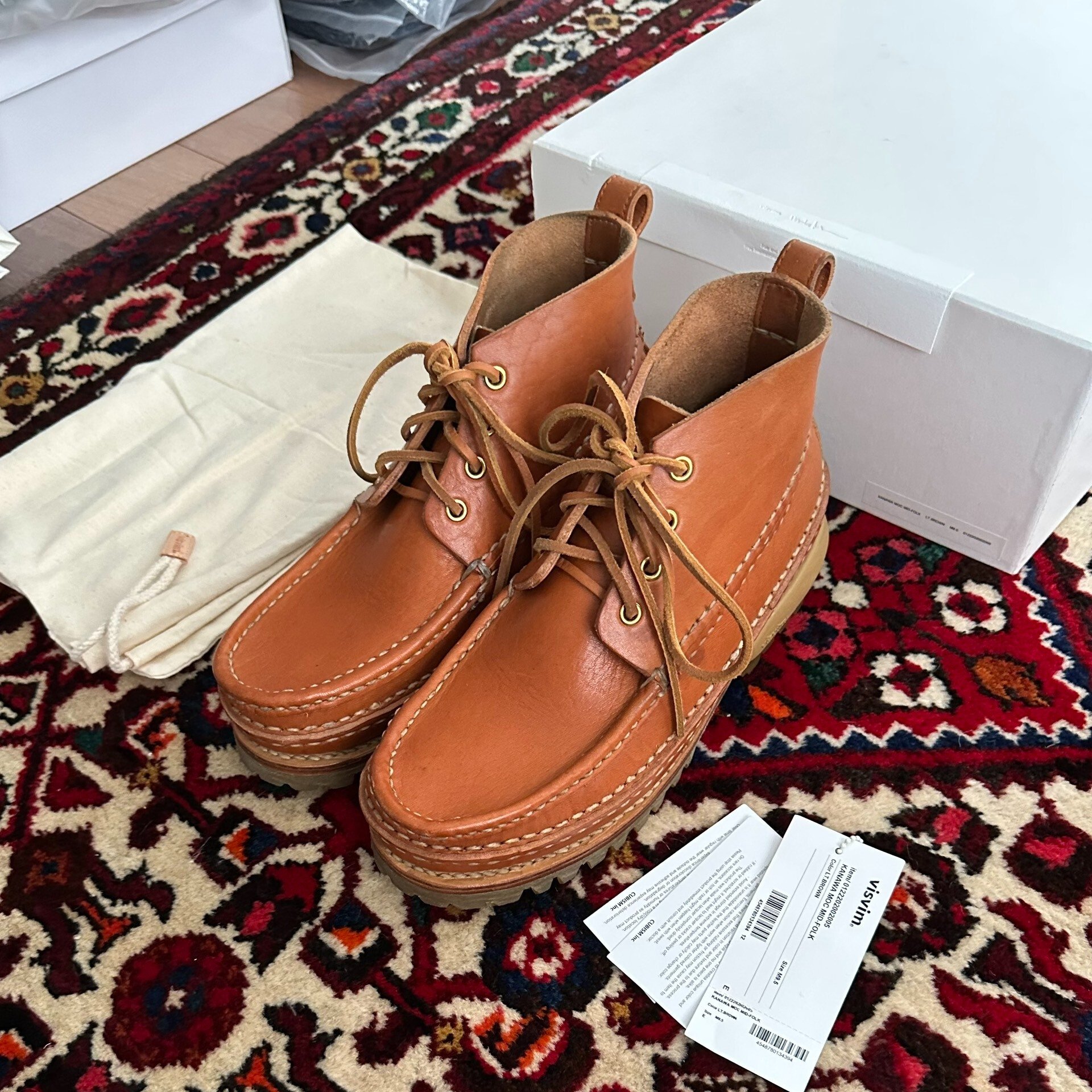 visvim Kanawa Moc Mid-Folk Grizzly Boots — front