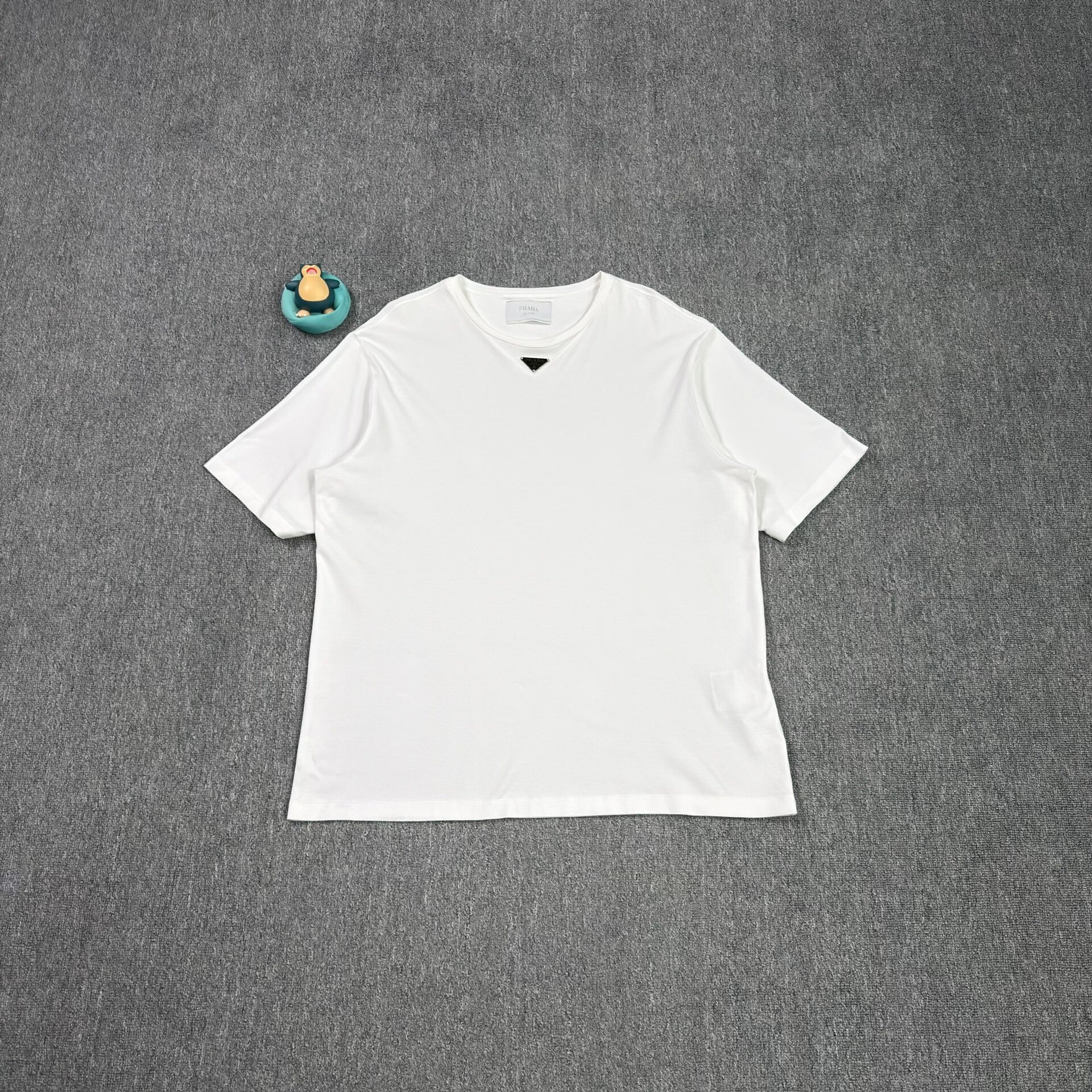 Prada White Short-Sleeve Chest Logo Top