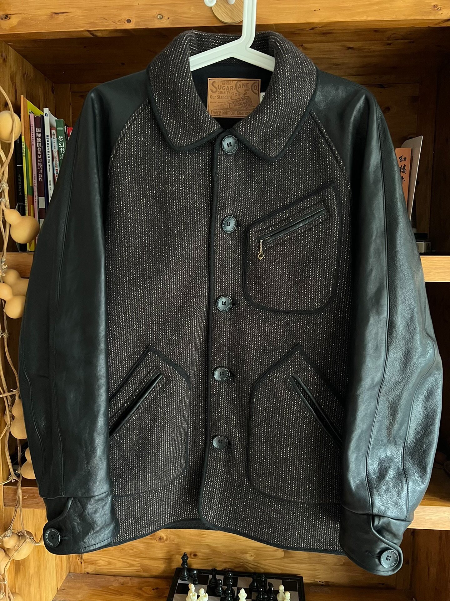 Sugar Cane BBJ Horse Leather Wool Jacket
