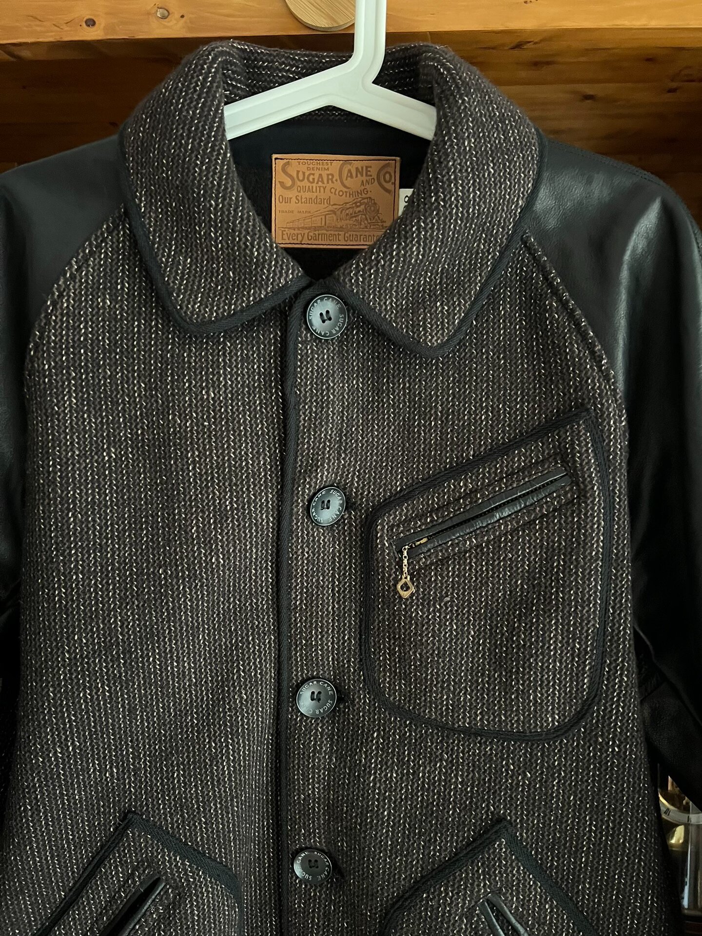 Sugar Cane BBJ Horse Leather Wool Jacket — back