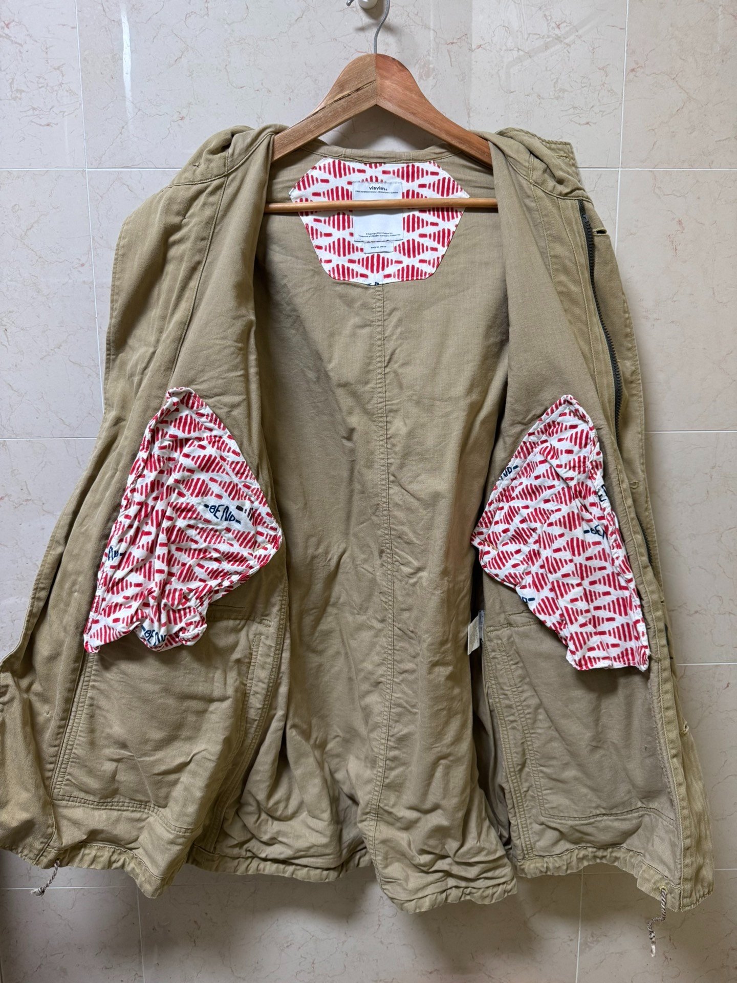 visvim townsend coat m65 herringbone — detail