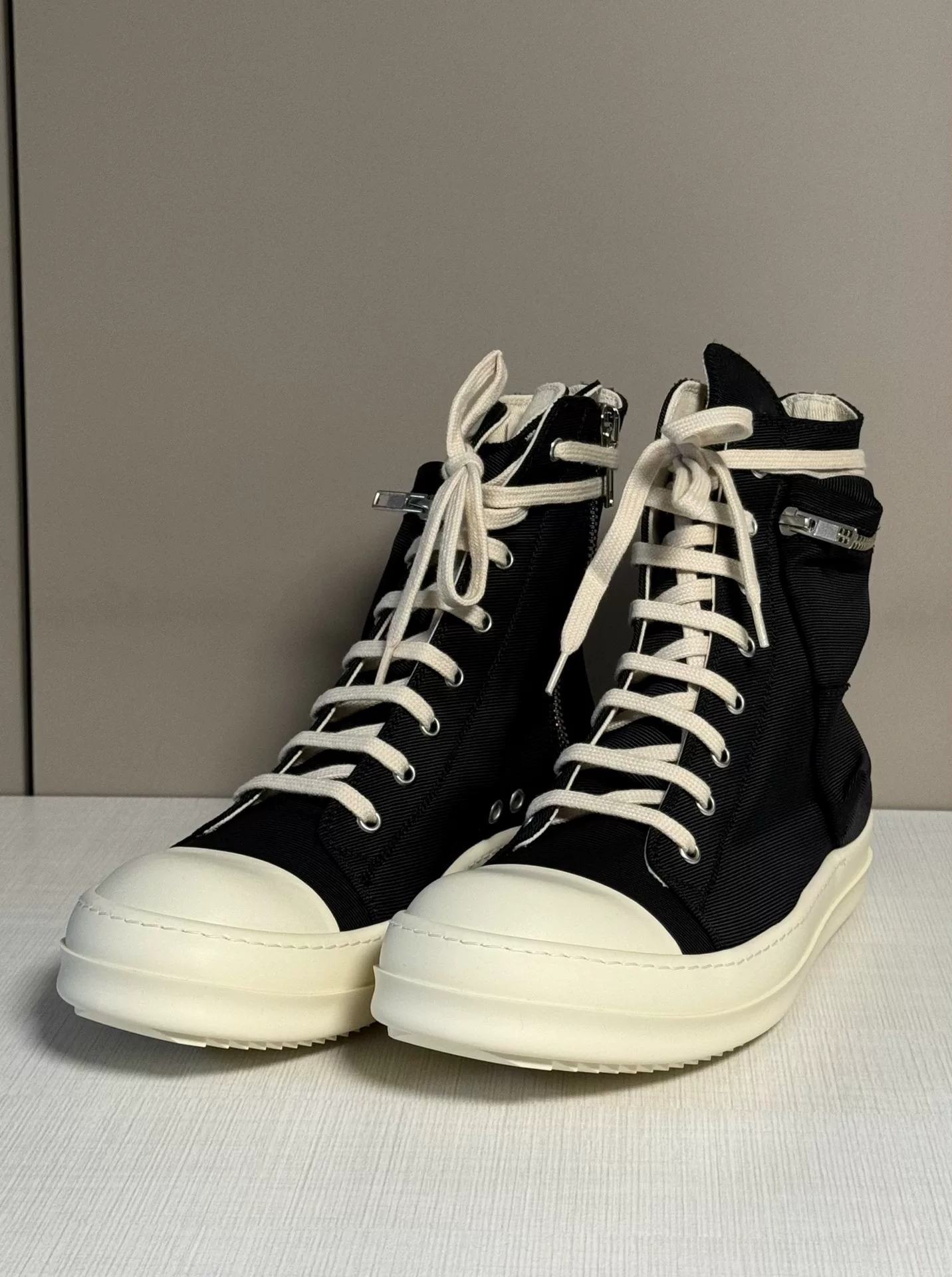 Rick Owens High-Top Tactical Cargo Sneakers