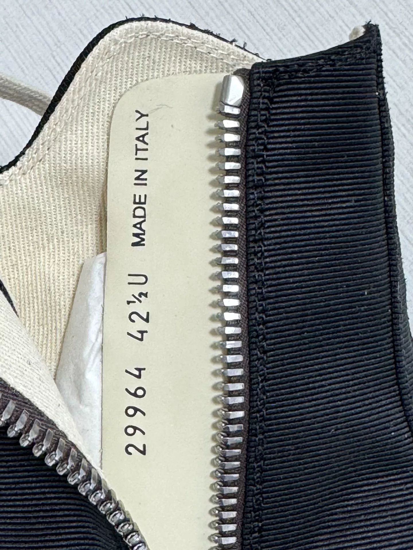 Rick Owens High-Top Tactical Cargo Sneakers — label
