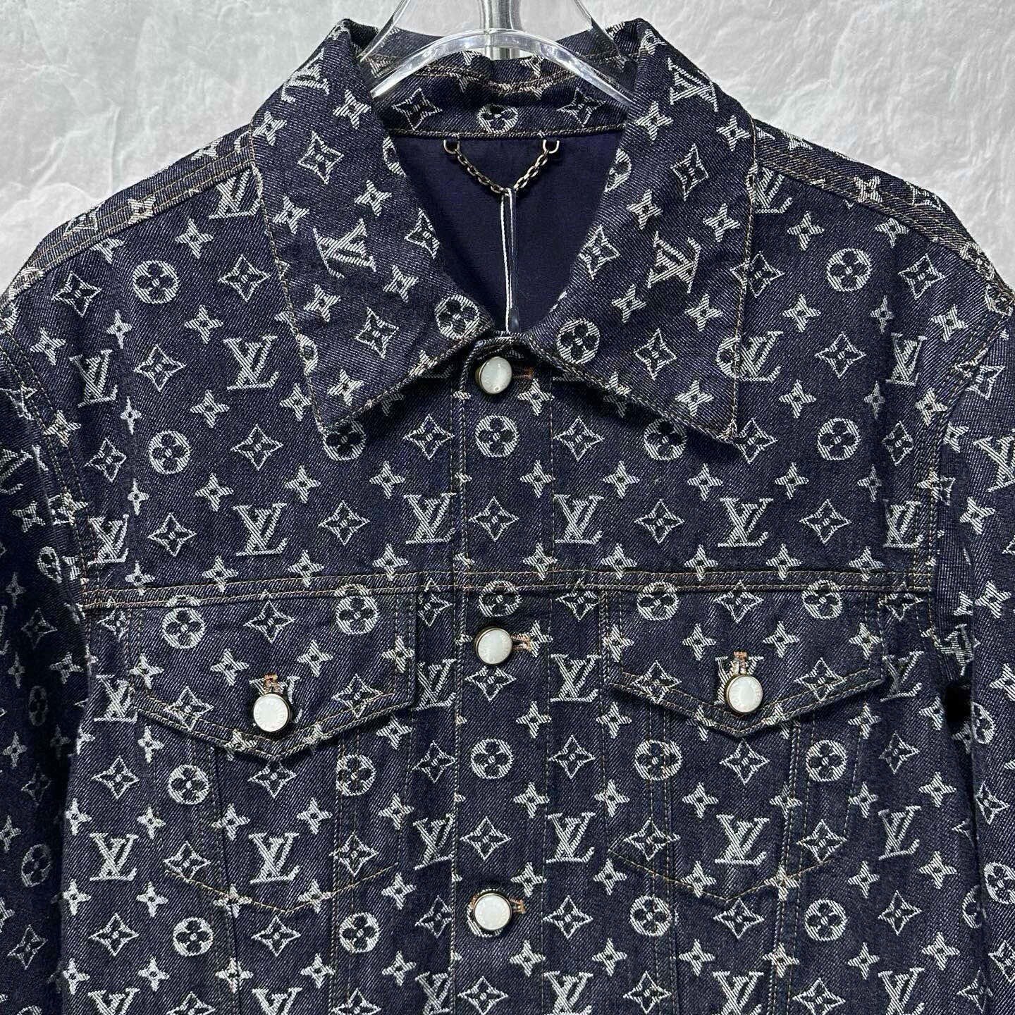 Louis Vuitton Monogram Pearl Button Denim Jacket — front
