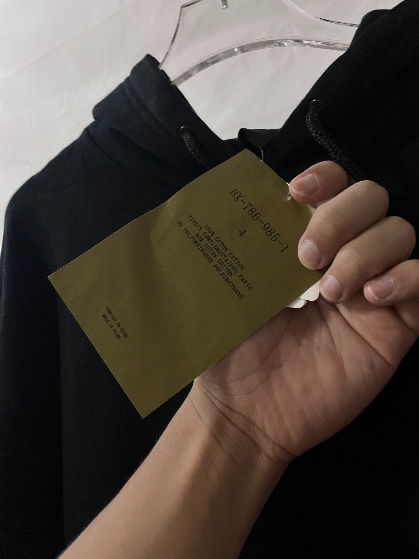 Yohji Yamamoto Black Hoodie — label