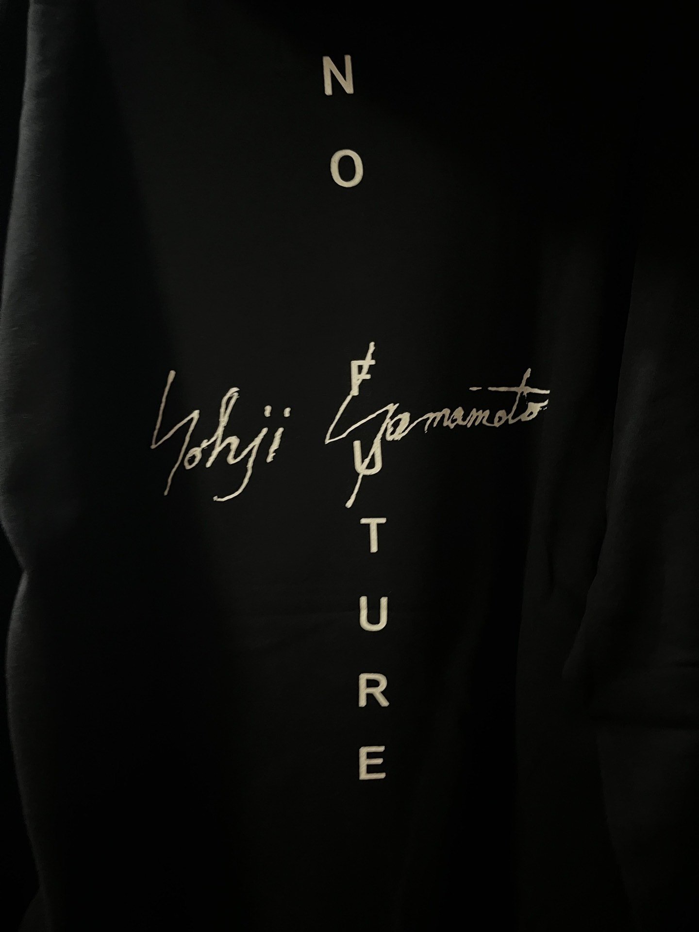 Yohji Yamamoto Black Hoodie — detail