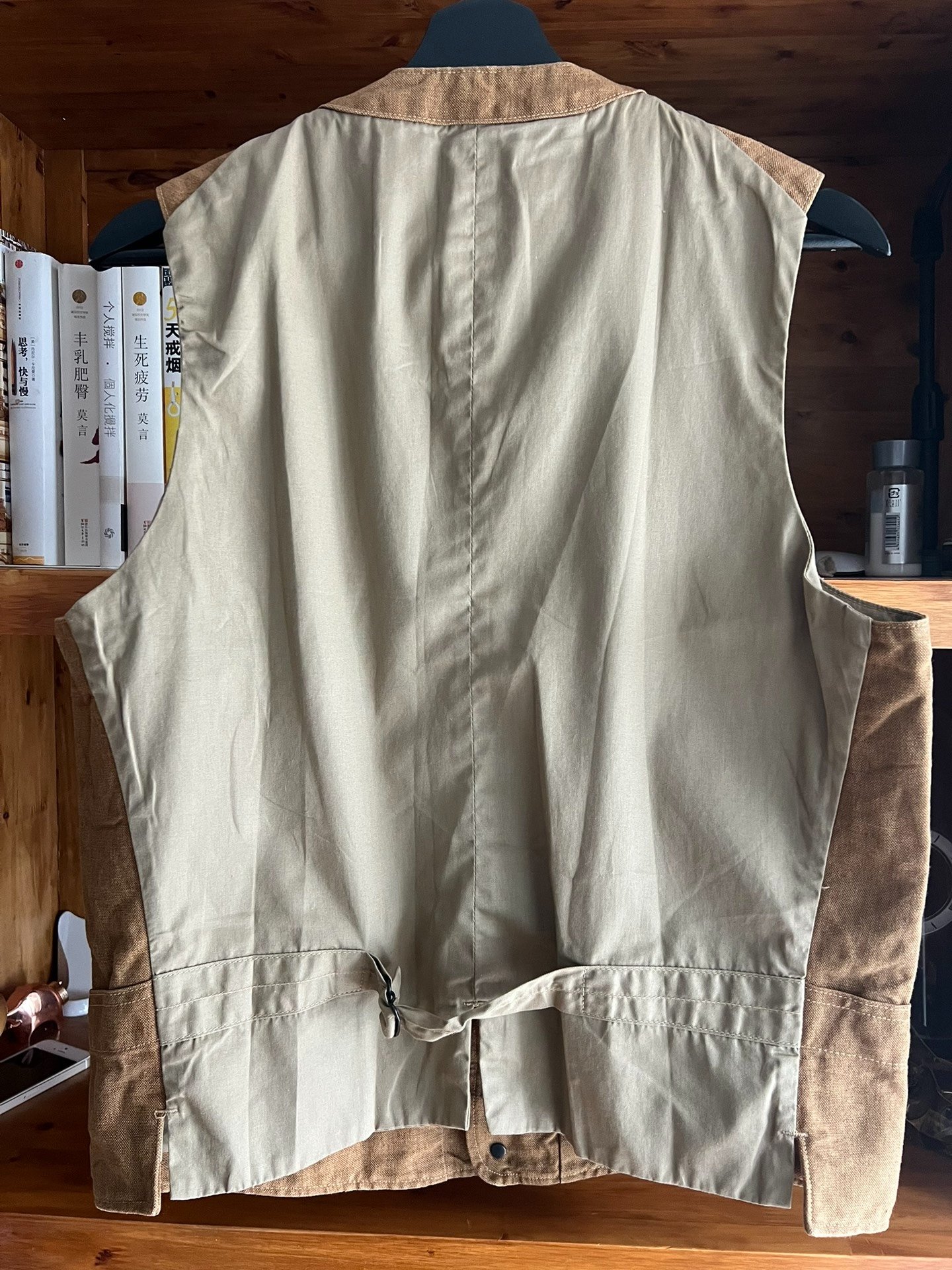 Mister Freedom Vintage Cotton Linen Orange Workwear Vest — back