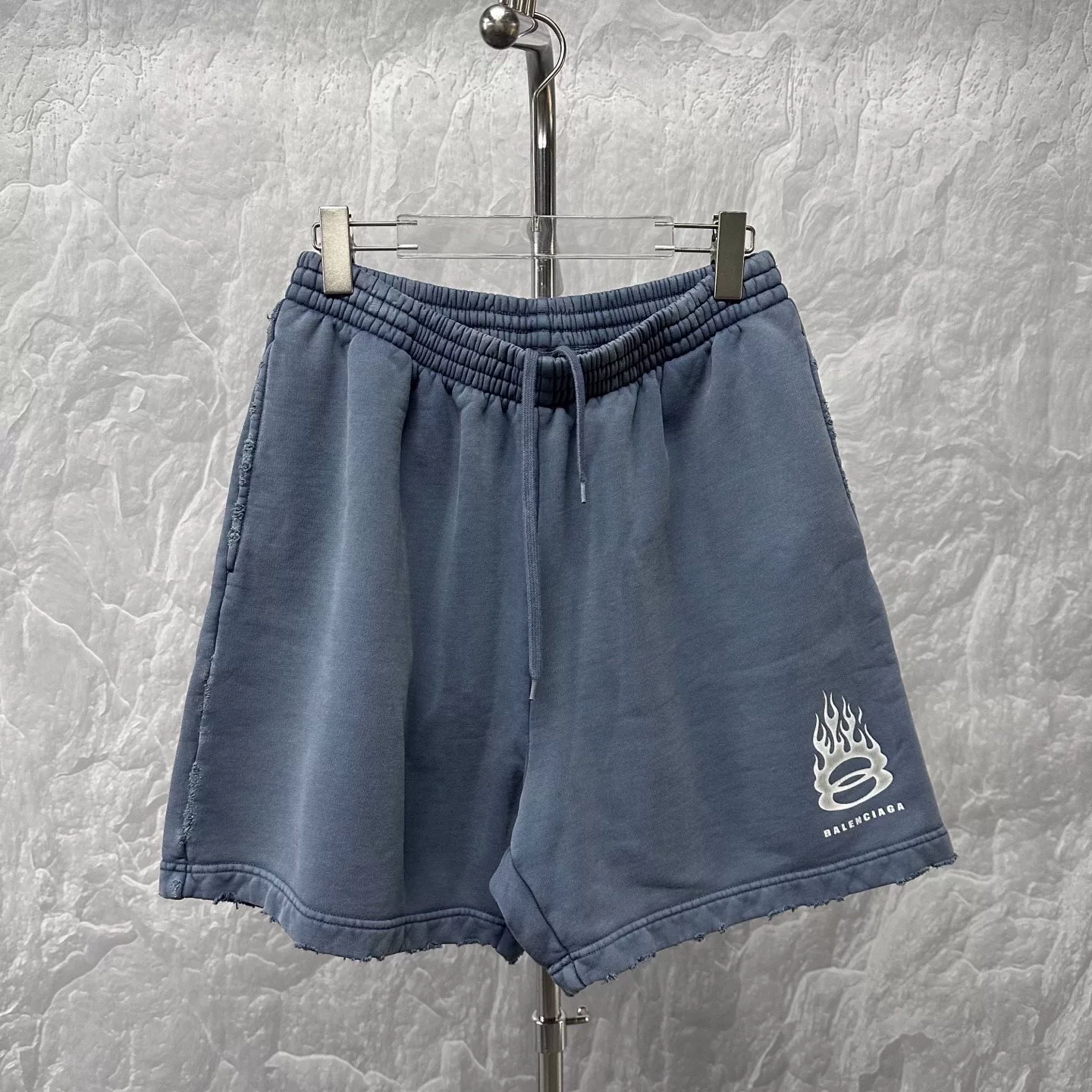 Balenciaga SS24 Double Ring Flame Print Shorts