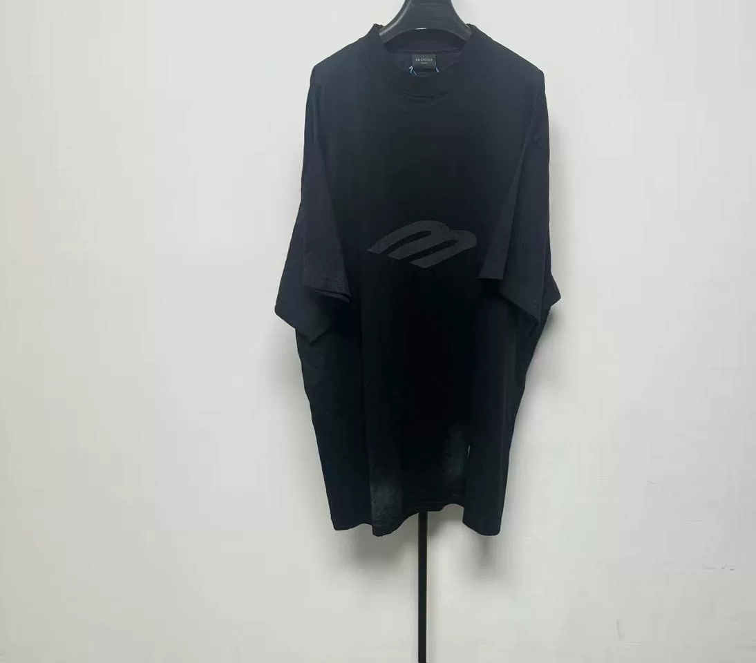 Balenciaga Faded Logo Print Round-Neck T-Shirt