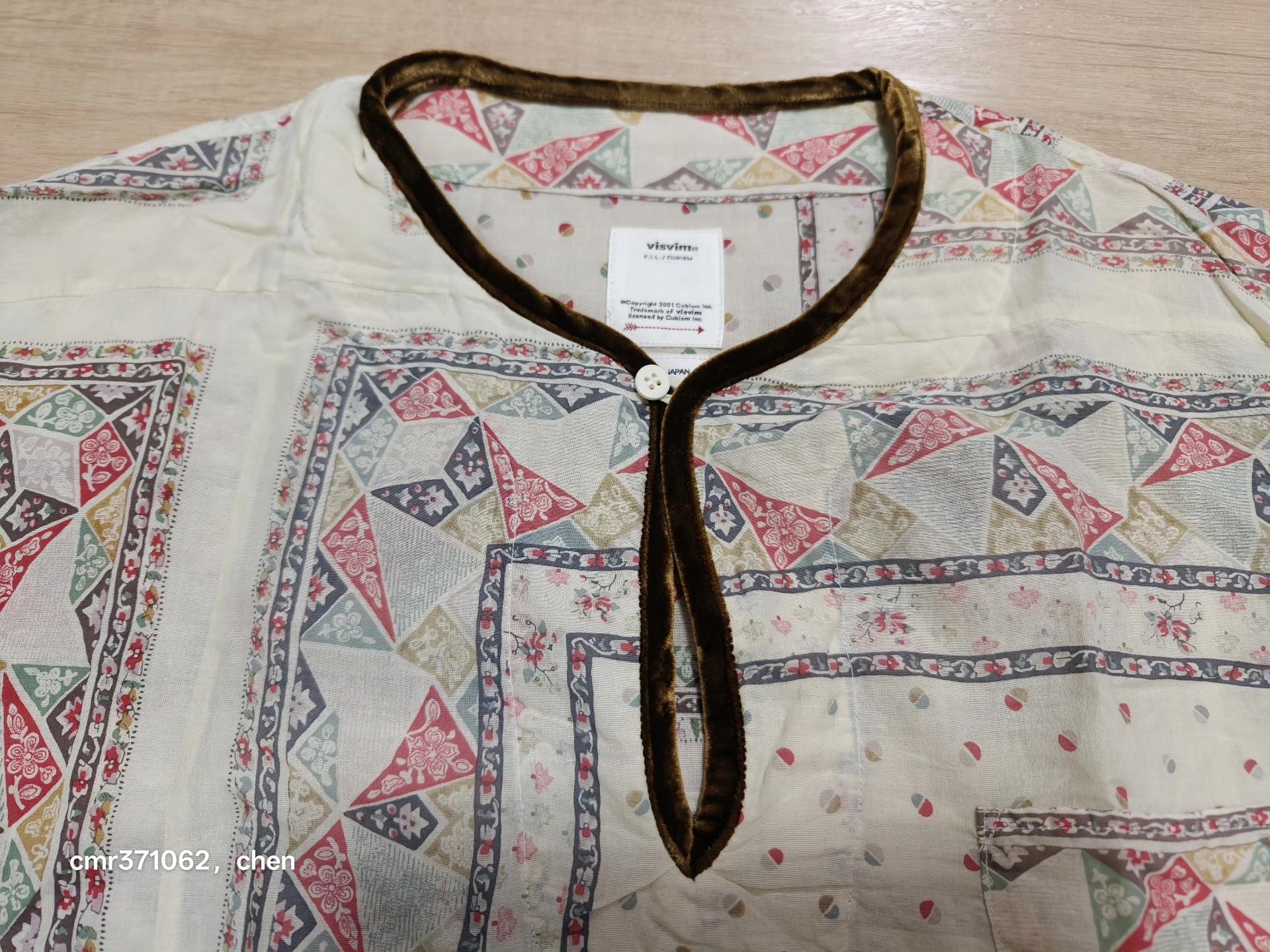VISVIM 21SS TUNIC PATCHWORK — back