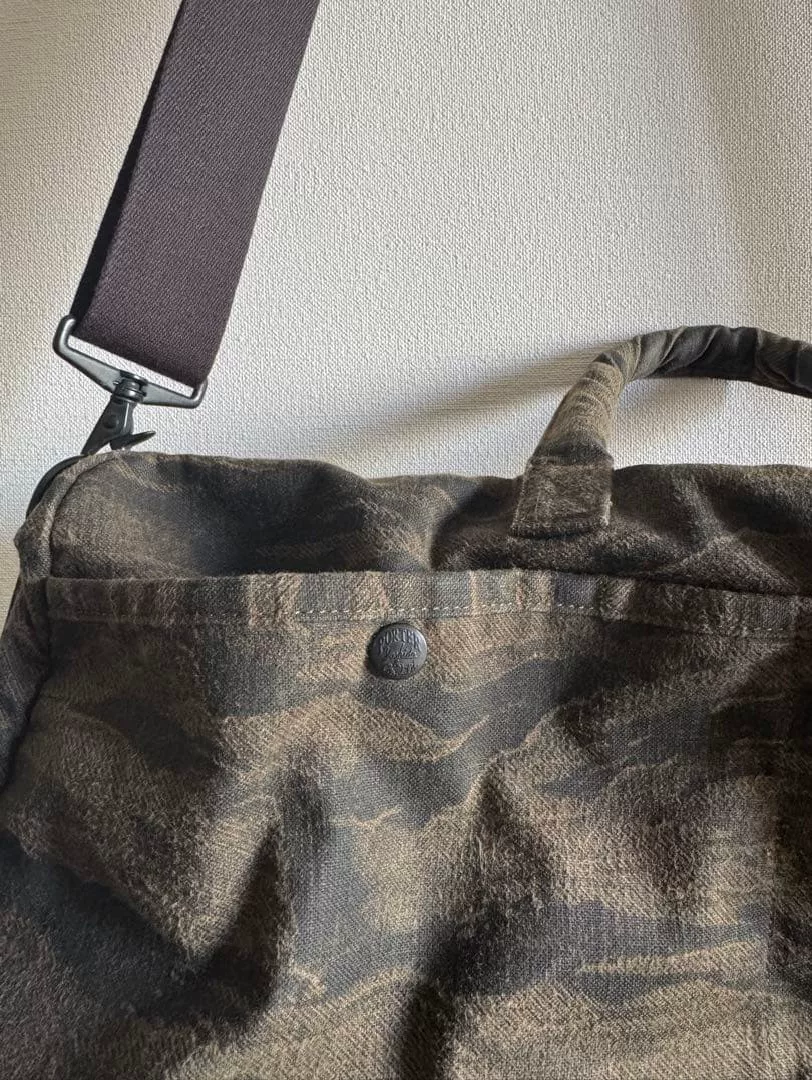 Porter Boston Camouflage 2way Shoulder Bag — label