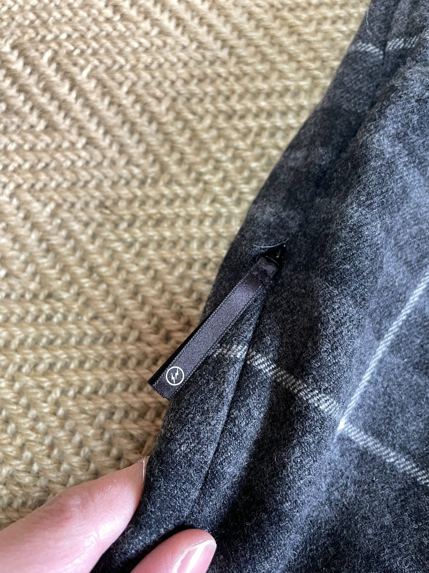 Vanquish Fragment Wool Plaid Casual Pants — label