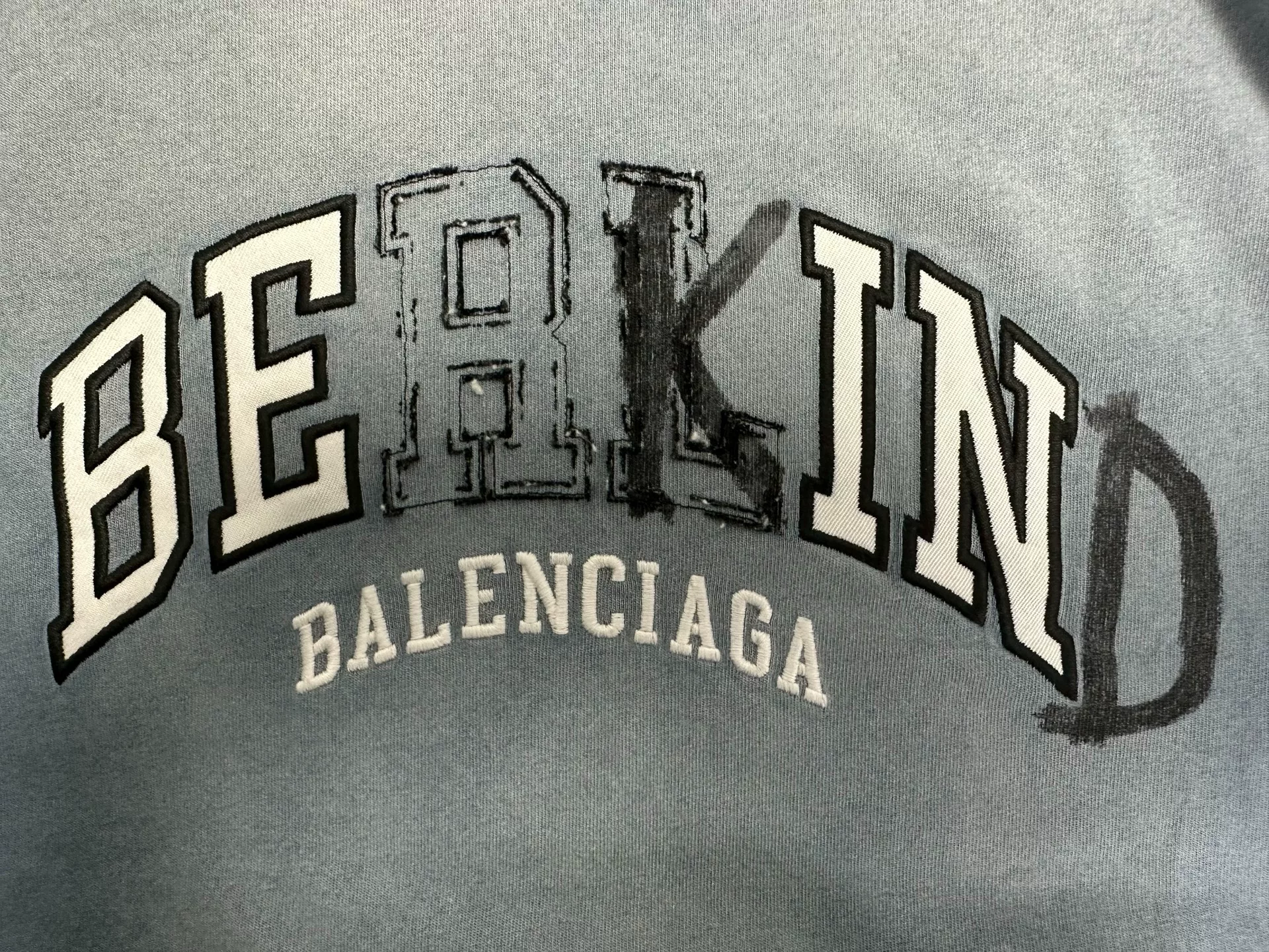 Balenciaga BE KIND Print Oversized T-shirt — detail