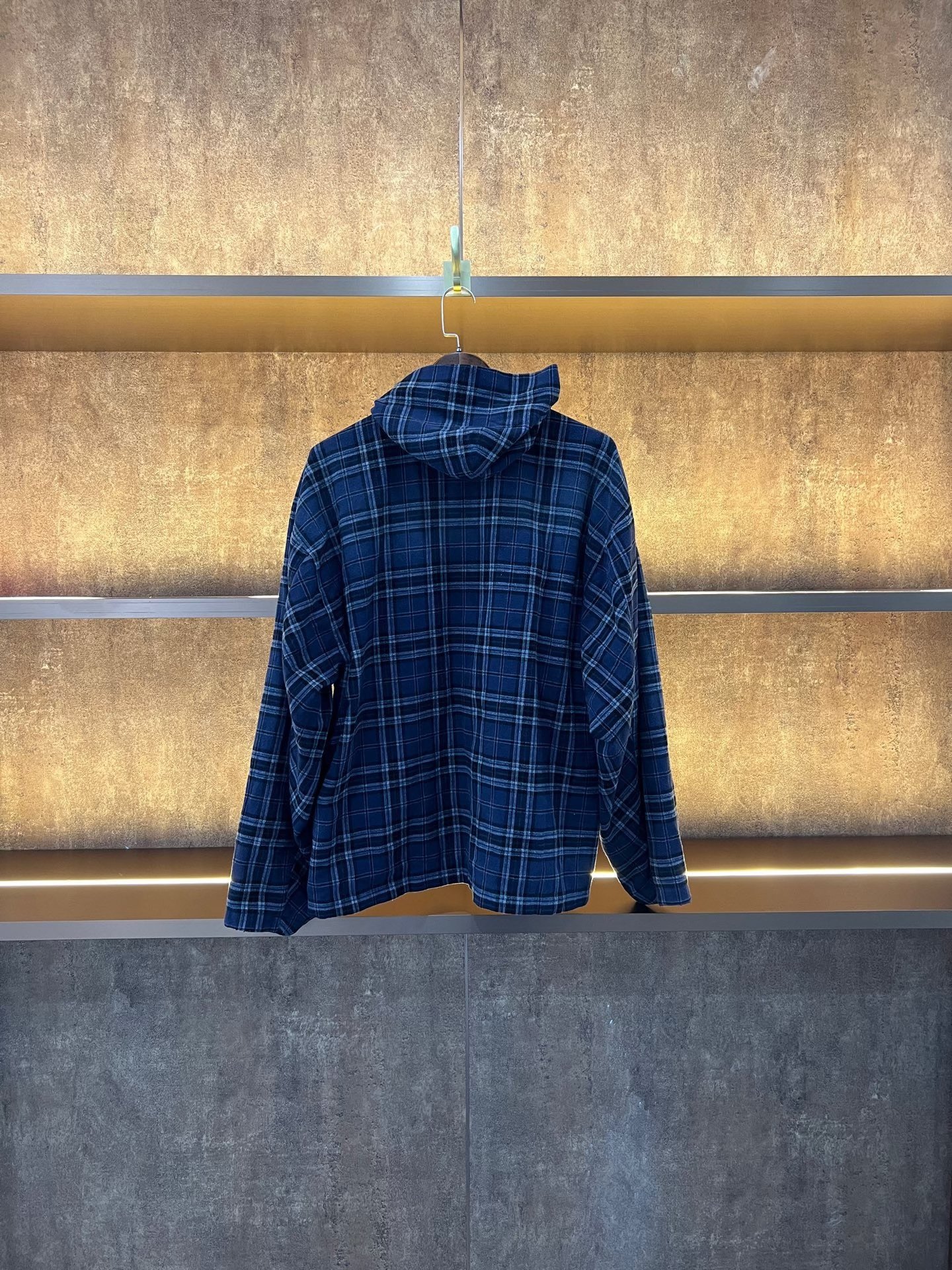 Balenciaga Plaid Flannel Zip Jacket — front