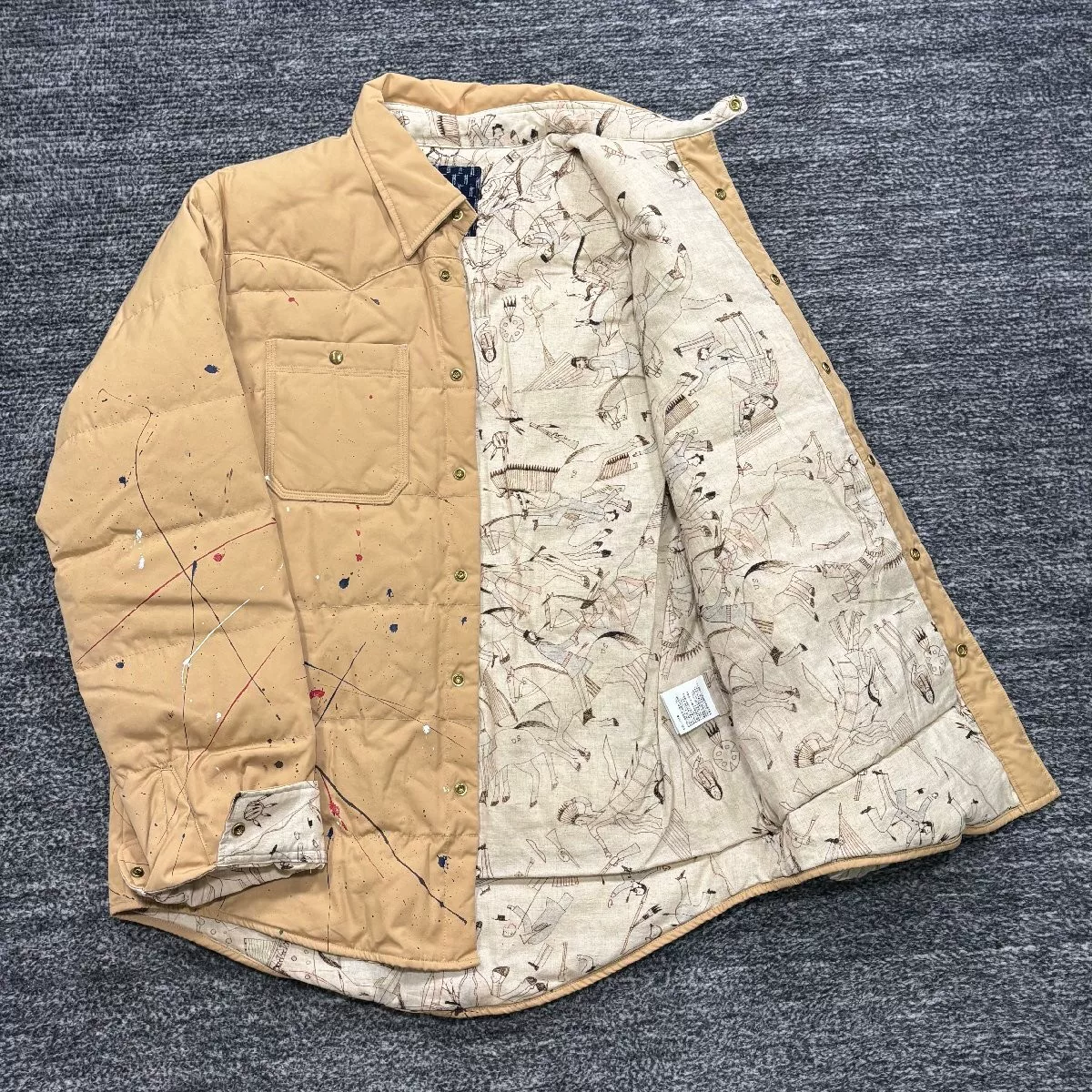 visvim ICT KERCHIEF DOWN JKT BEIGE — detail
