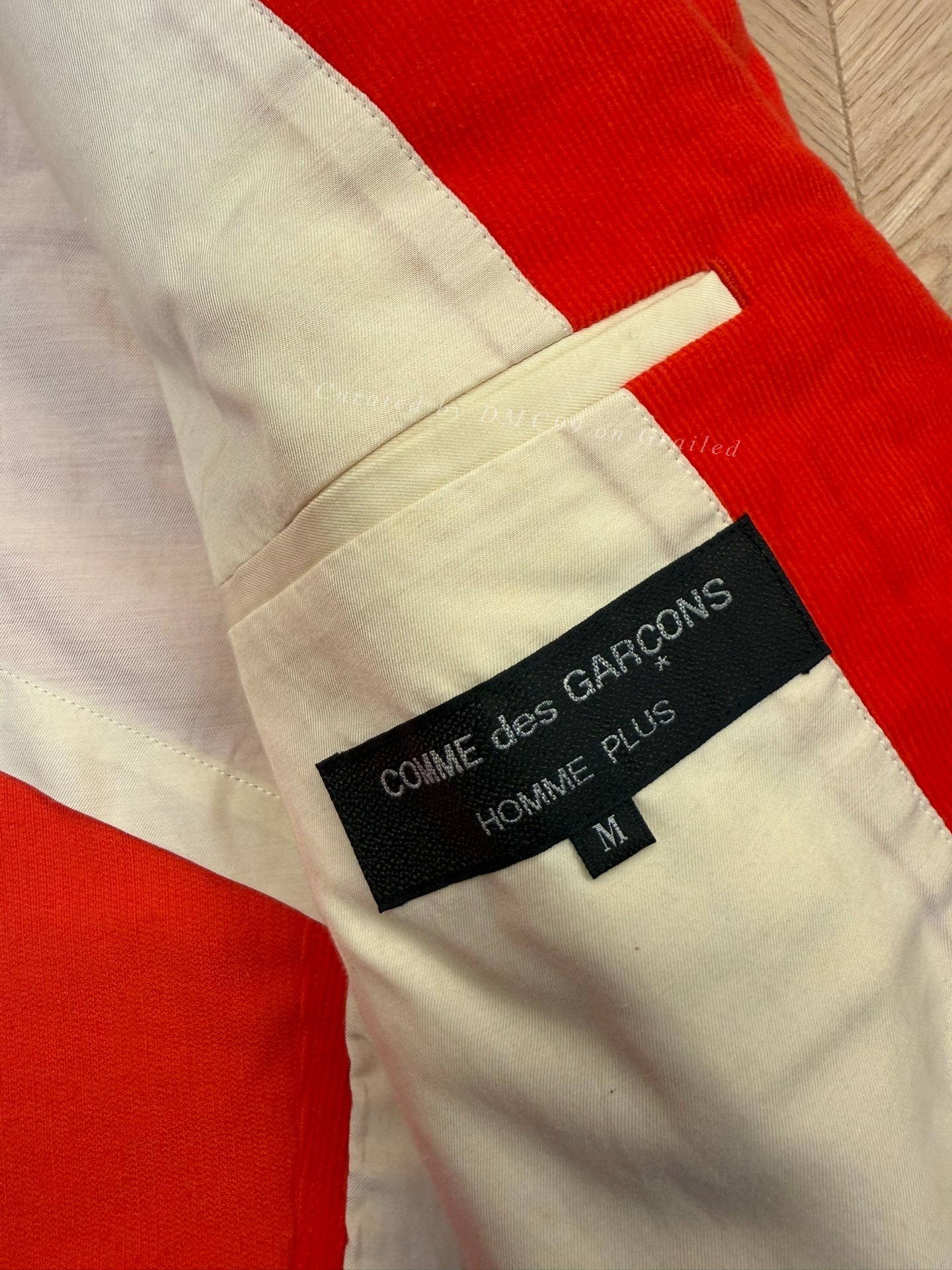 Comme des Garçons 91SS Corduroy Jacket — detail