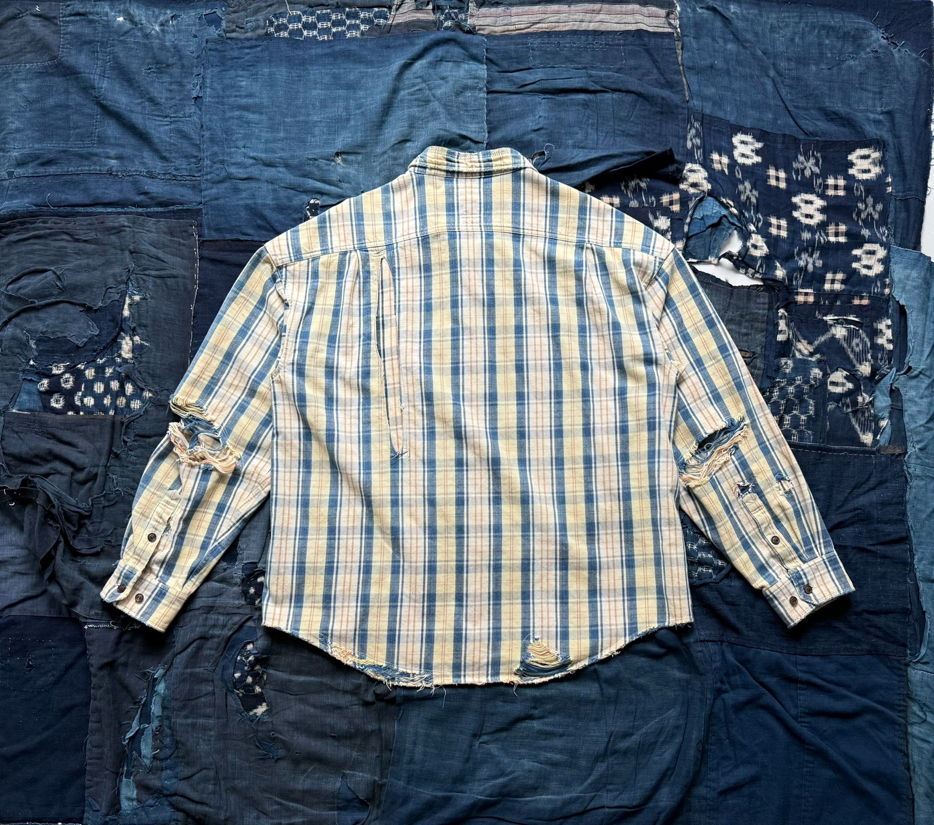 VISVIM 22SS Pioneer Check L/S Crash Shirt — detail