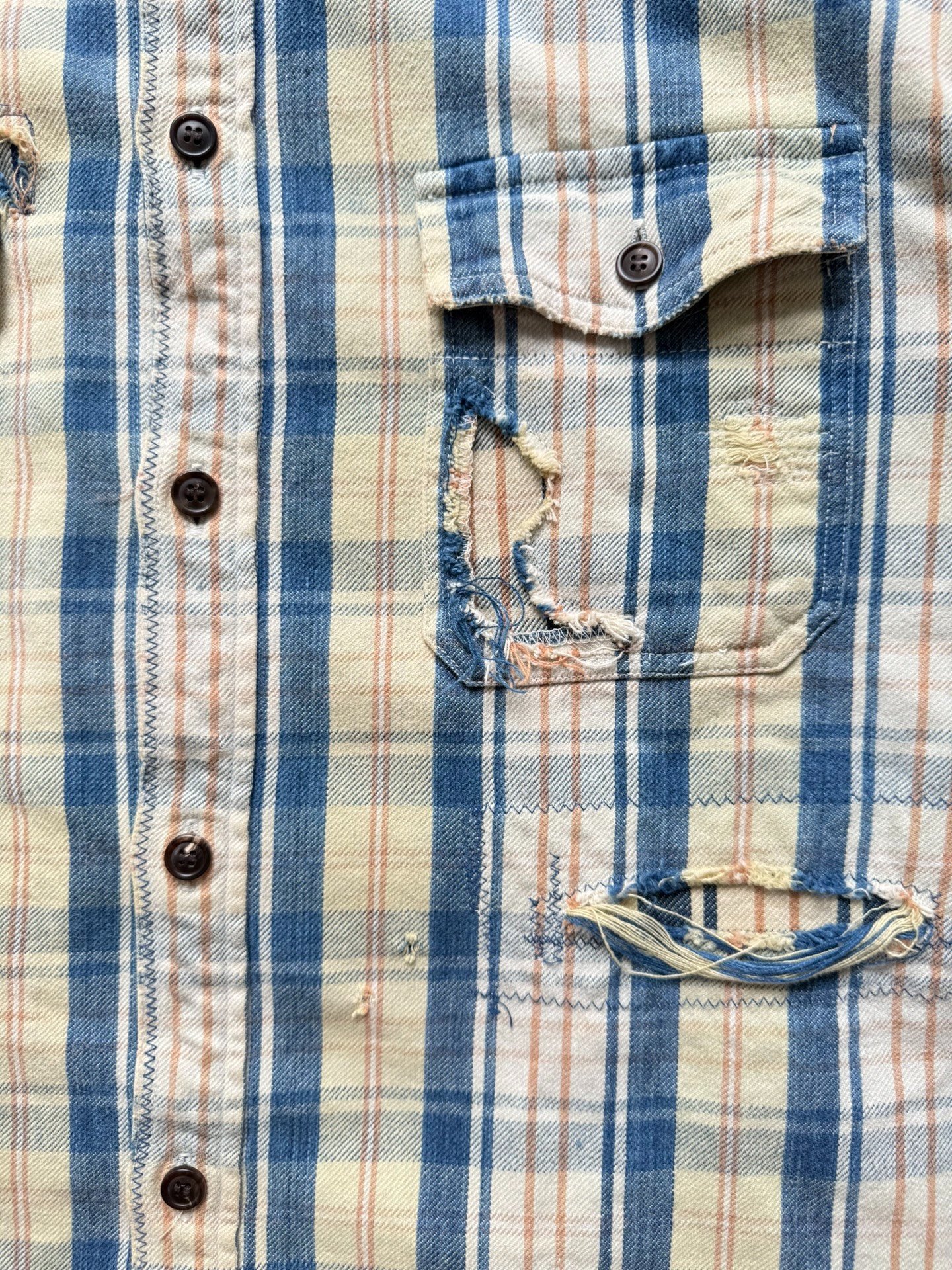 VISVIM 22SS Pioneer Check L/S Crash Shirt — back