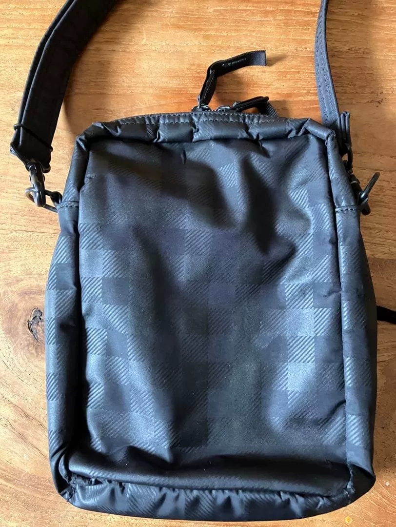 Head Porter Black Checkered Crossbody Bag — front