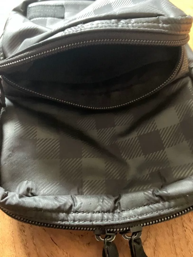 Head Porter Black Checkered Crossbody Bag — detail