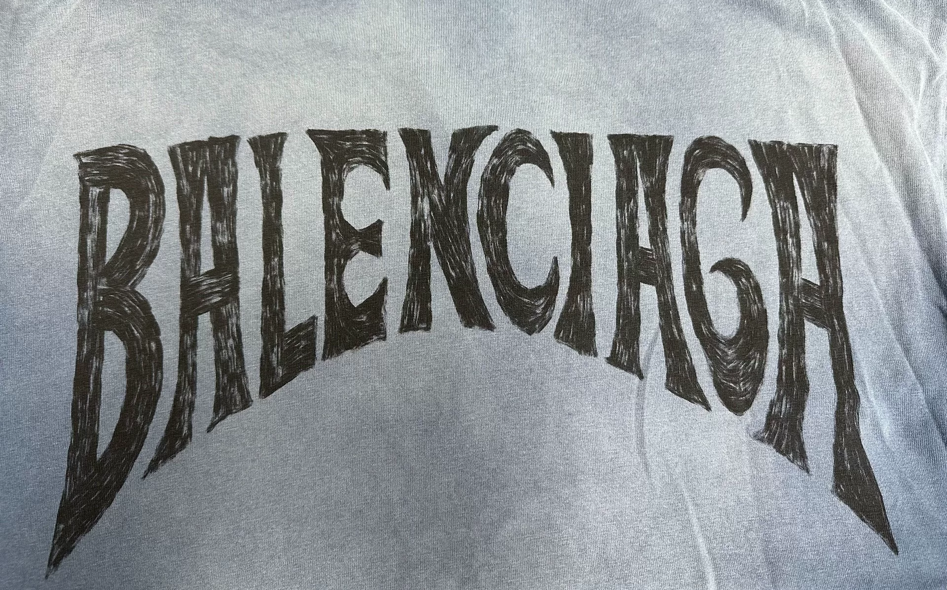 Balenciaga Letter Embroidered Crewneck T-Shirt — detail