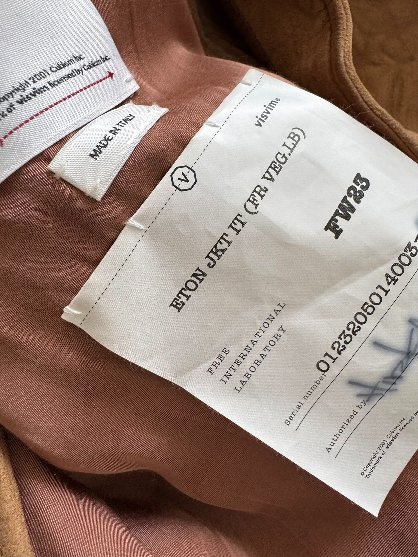 VISVIM 23AW Eton Lambskin Leather Jacket — detail