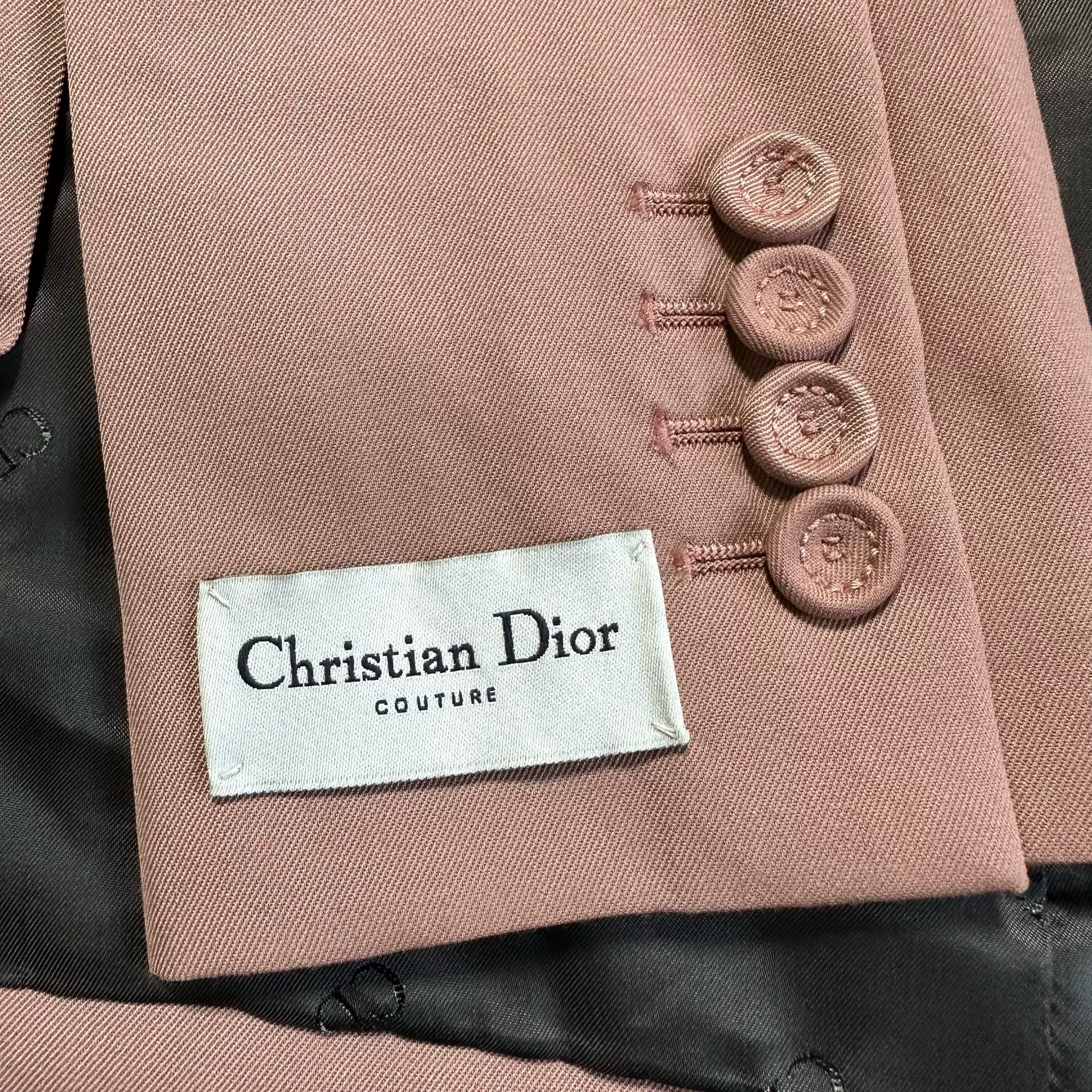 Dior Pink Structured Wool Blazer — detail
