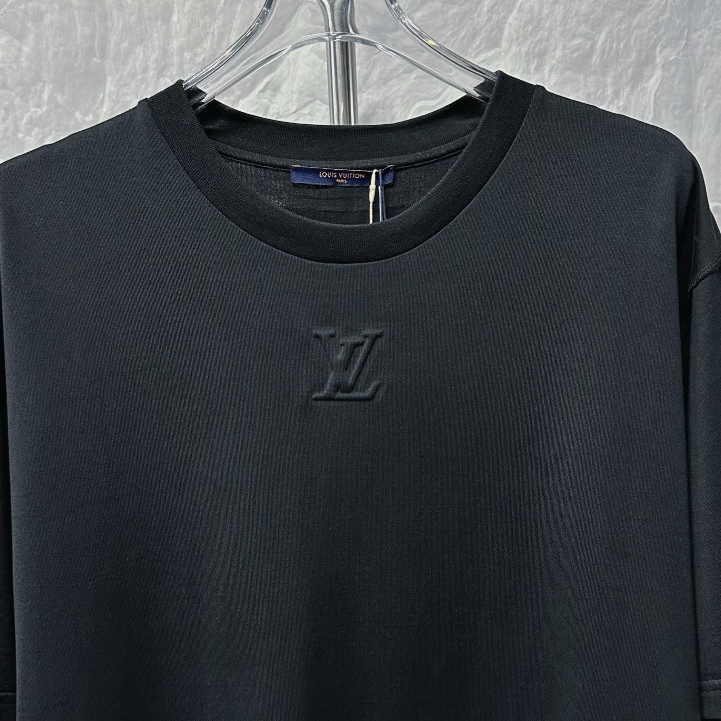 Louis Vuitton Black Embossed Short Sleeve XXL — front