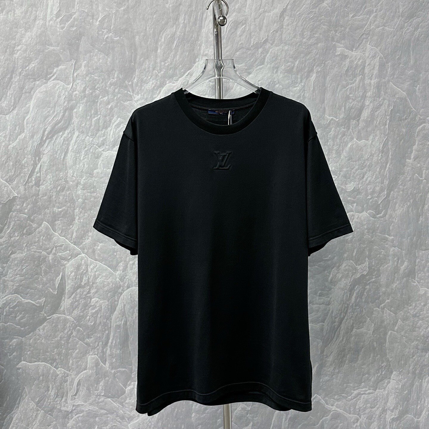 Louis Vuitton Black Embossed Short Sleeve XXL