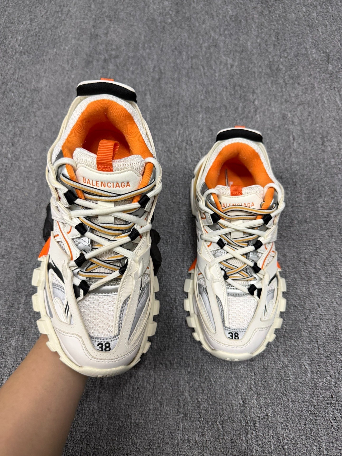 Balenciaga Track White Orange Sneakers — back