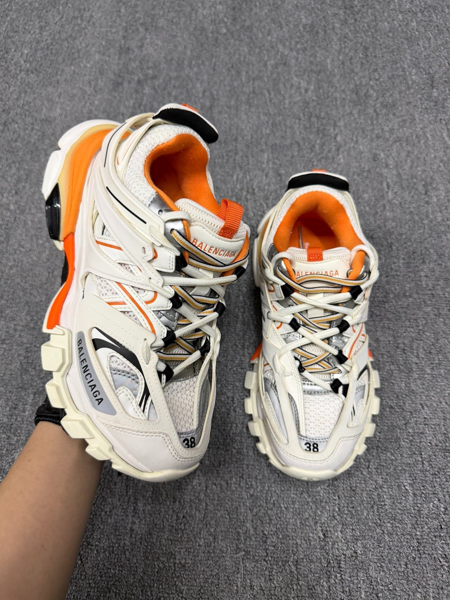 Balenciaga Track White Orange Sneakers — detail